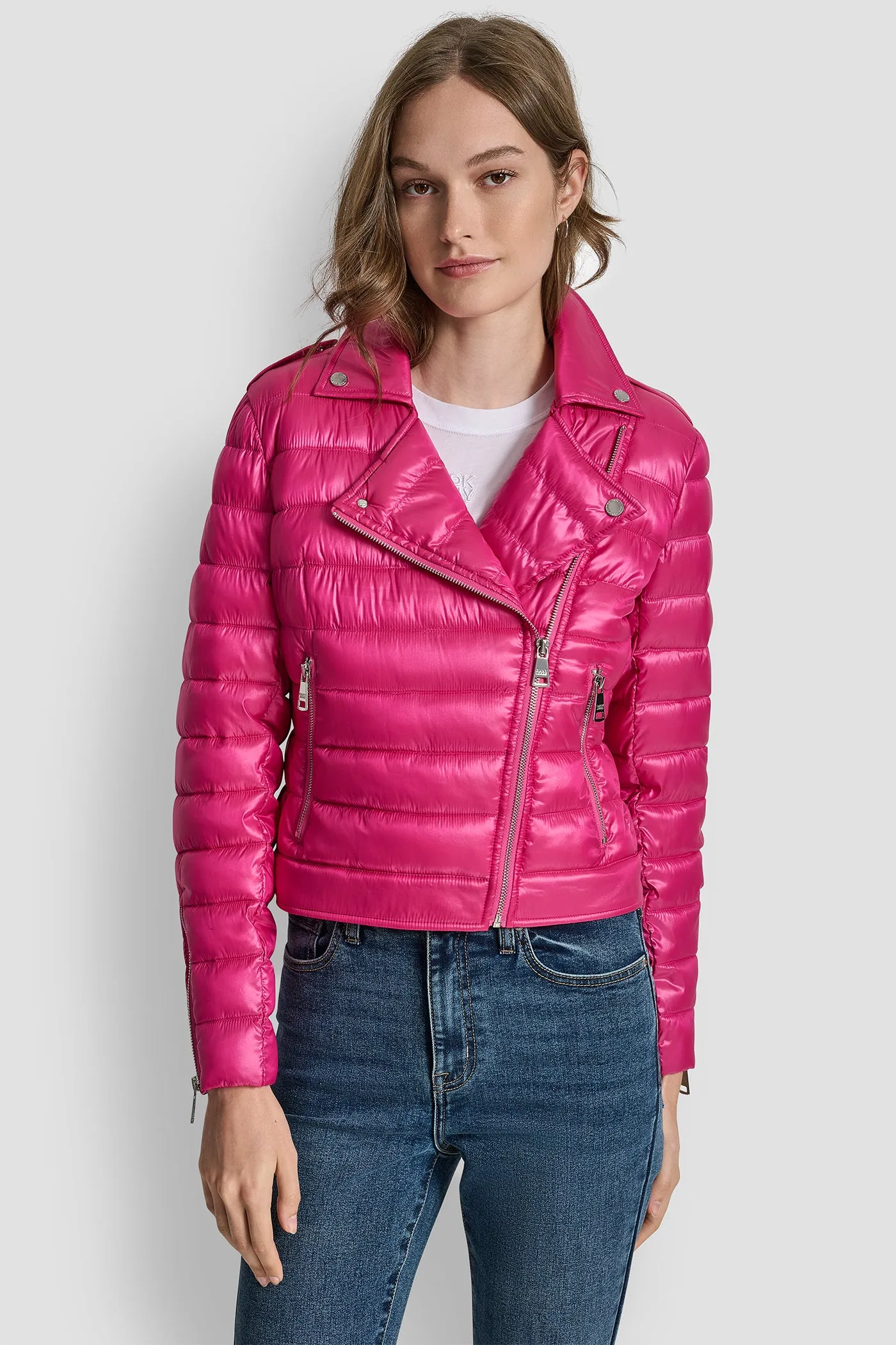 MOTO-STYLE PUFFER JACKET sold by DKNY