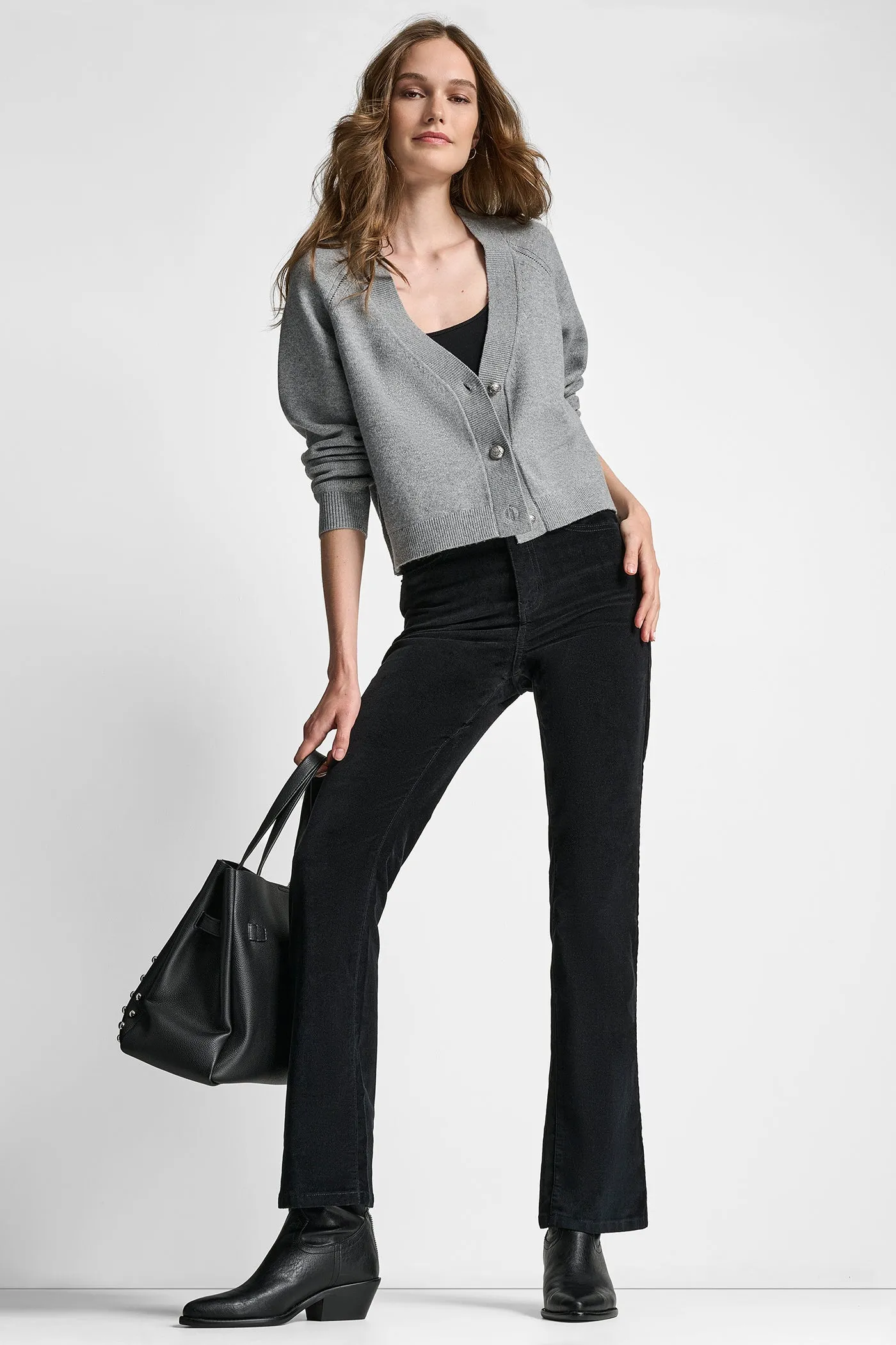 V-NECK RAGLAN CARDIGAN WITH REGAL BUTTONS sold by DKNY product image thumbnail 5