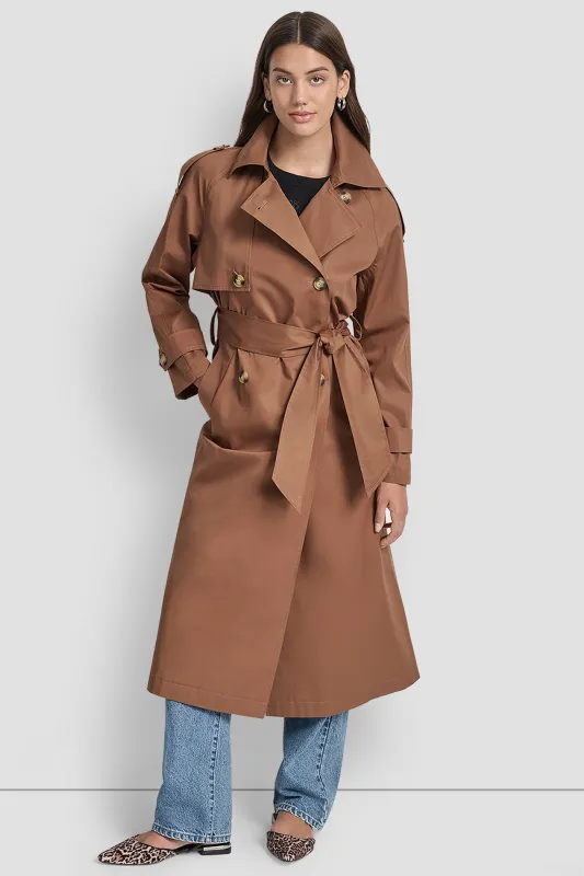 DOUBLE-BREASTED TRENCH COAT sold by DKNY