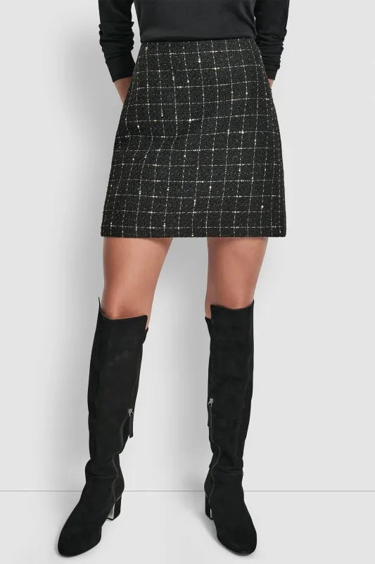 BOUCLE TWEED MINI SKIRT sold by DKNY