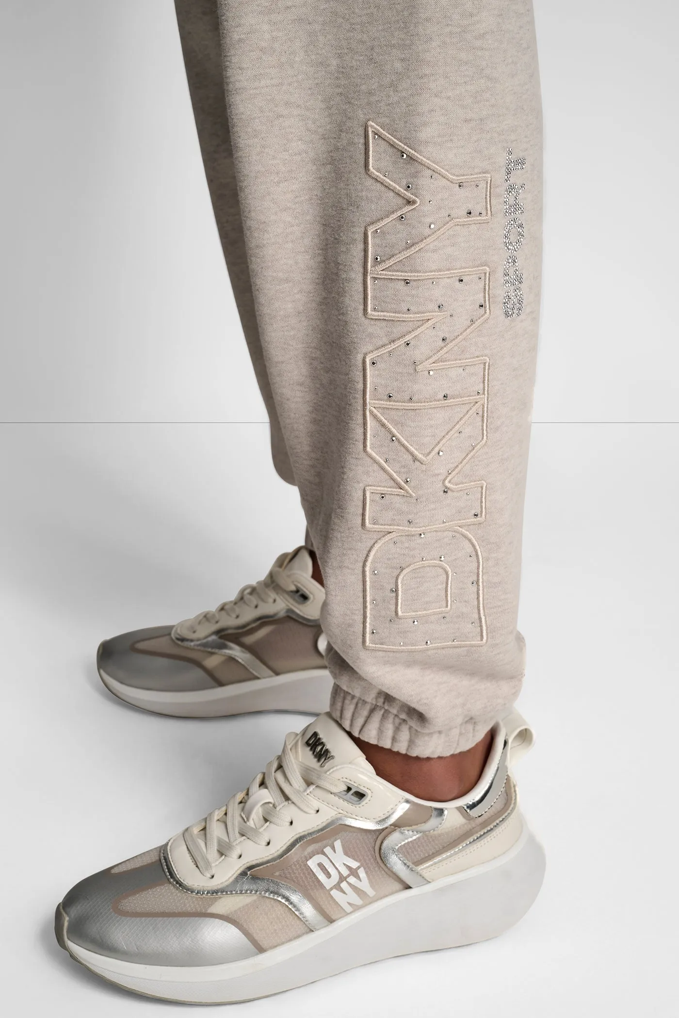 RAISED EMBROIDERY OUTLINE RHINESTONE LOGO JOGGER sold by DKNY product image thumbnail 5