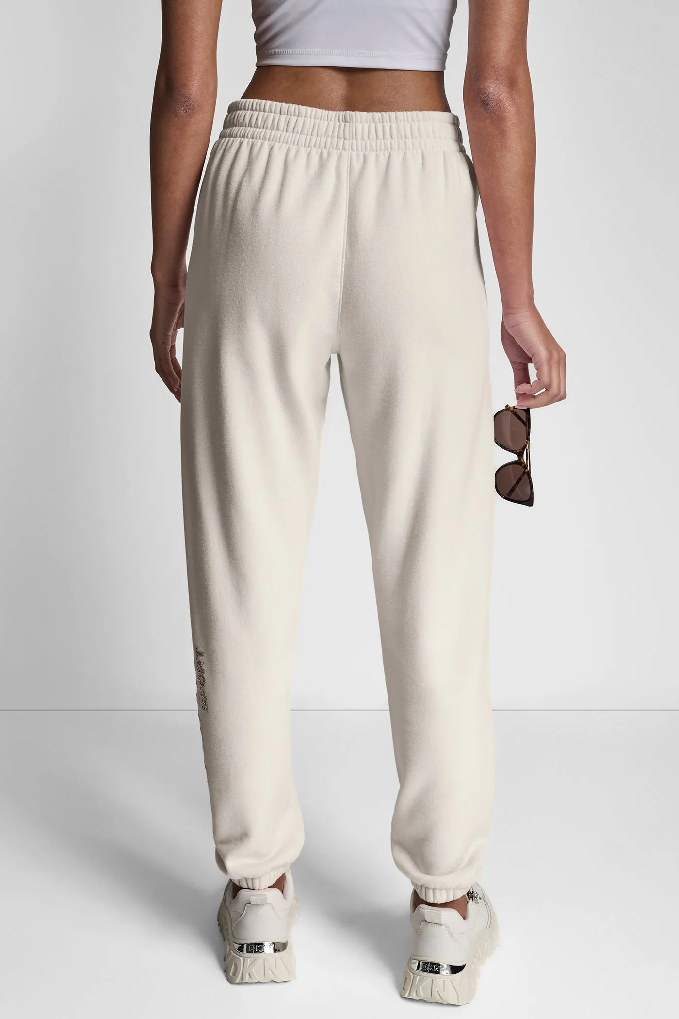 RAISED EMBROIDERY OUTLINE RHINESTONE LOGO JOGGER sold by DKNY product image thumbnail 2