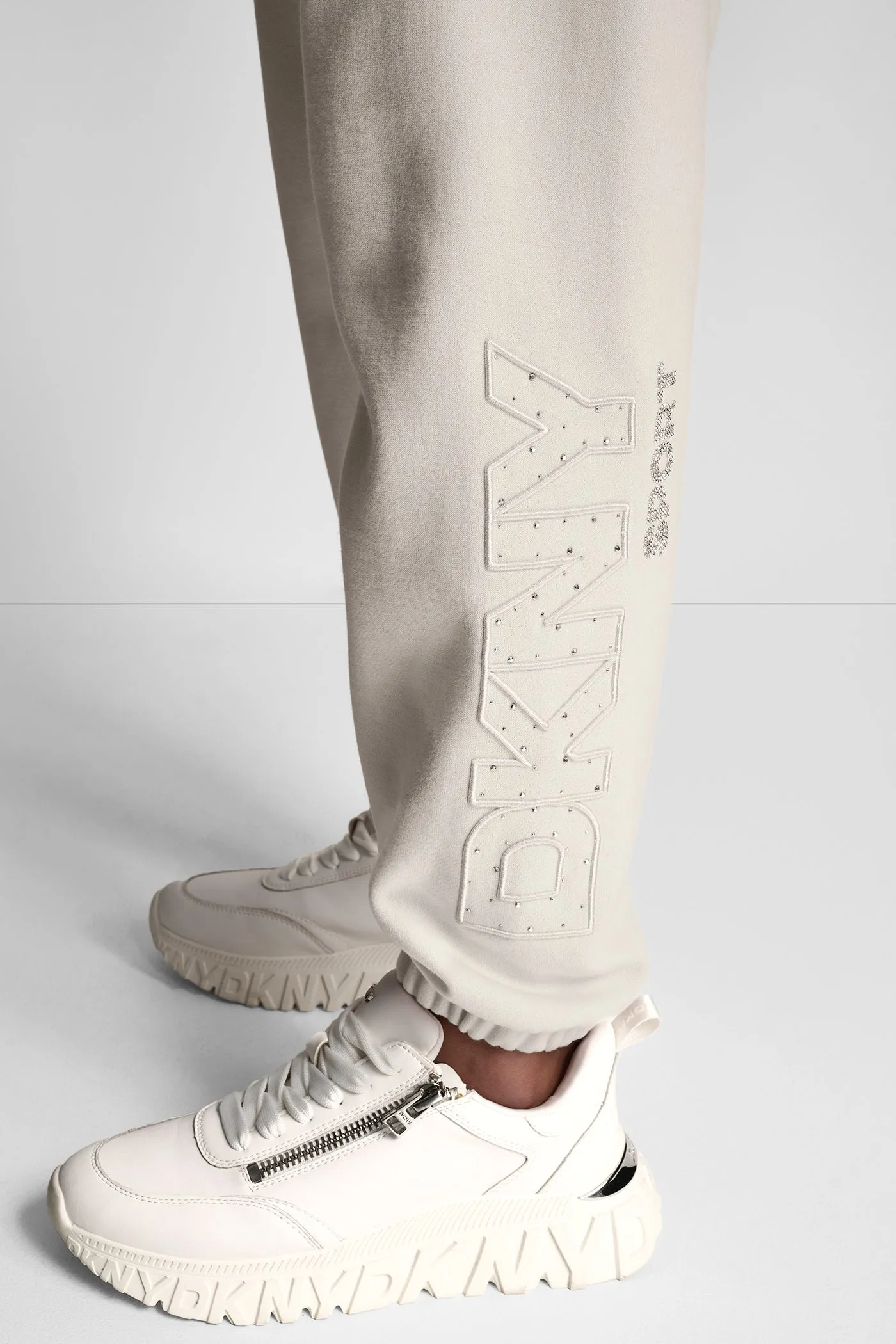RAISED EMBROIDERY OUTLINE RHINESTONE LOGO JOGGER sold by DKNY product image thumbnail 5