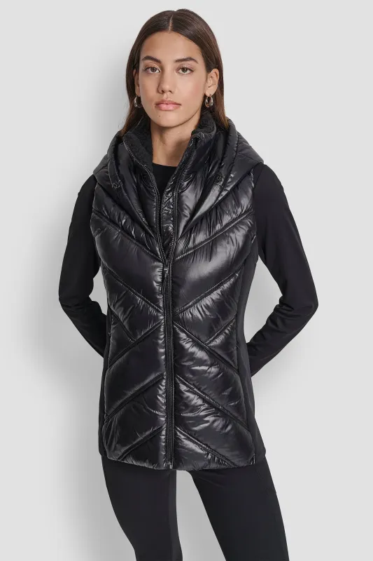 SCUBA-PANELED PUFFER VEST sold by DKNY