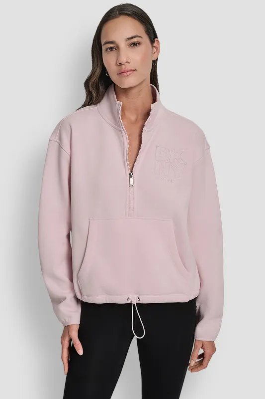 HALF ZIP LOGO PULLOVER sold by DKNY