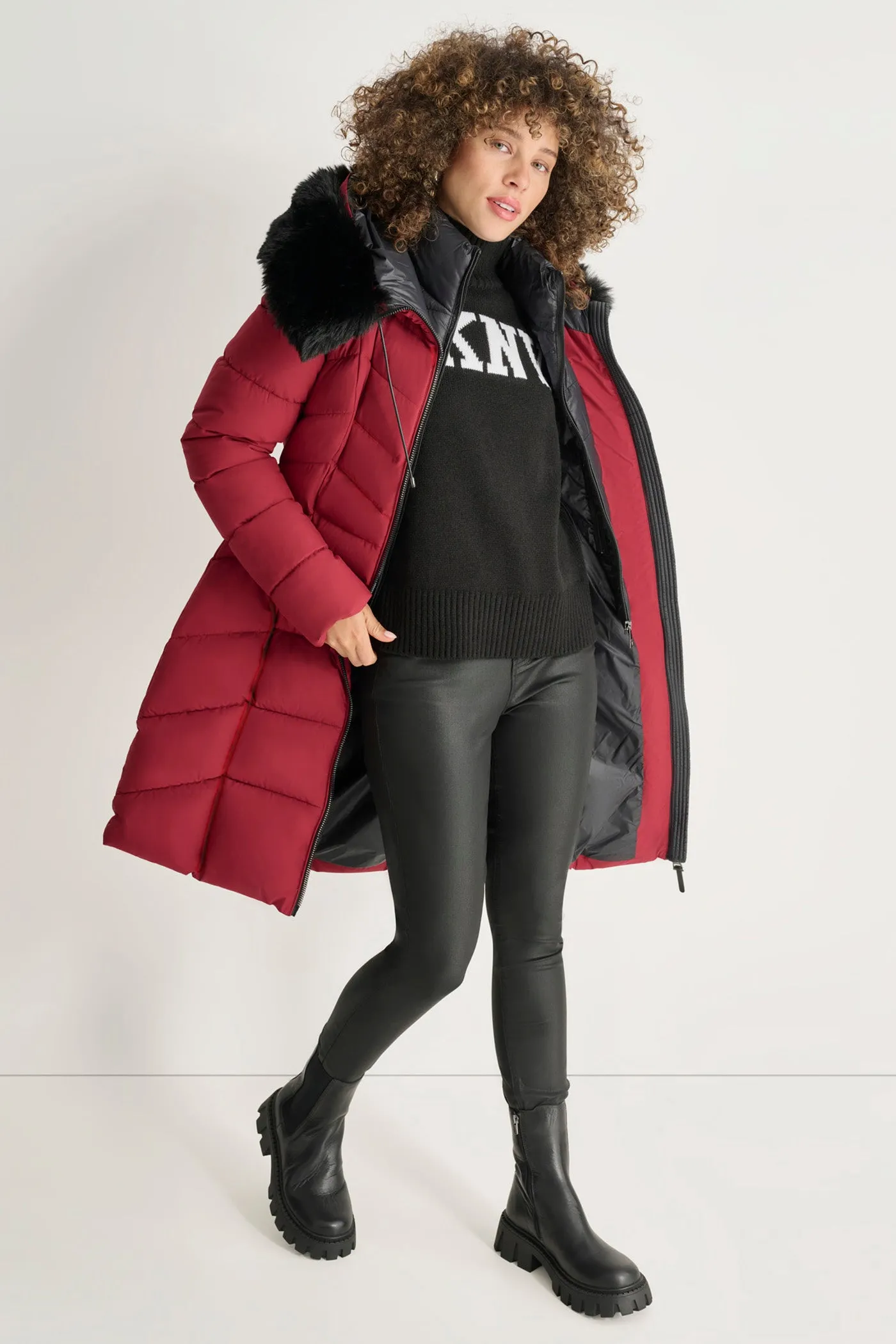 BIBBED ZIP FRONT PUFFER sold by DKNY product image thumbnail 4