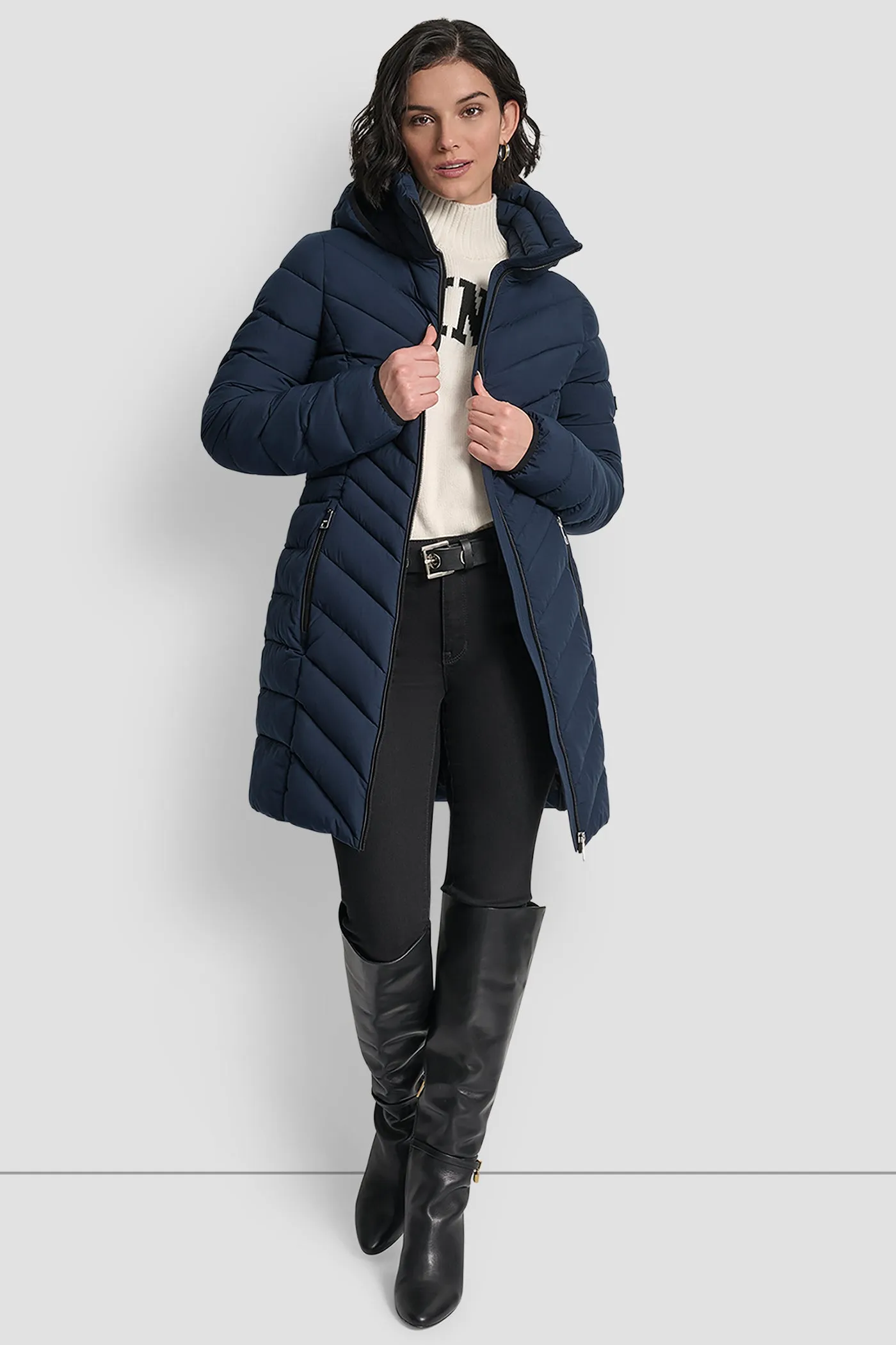 MID LENGTH FULL ZIP JACKET sold by DKNY product image thumbnail 5