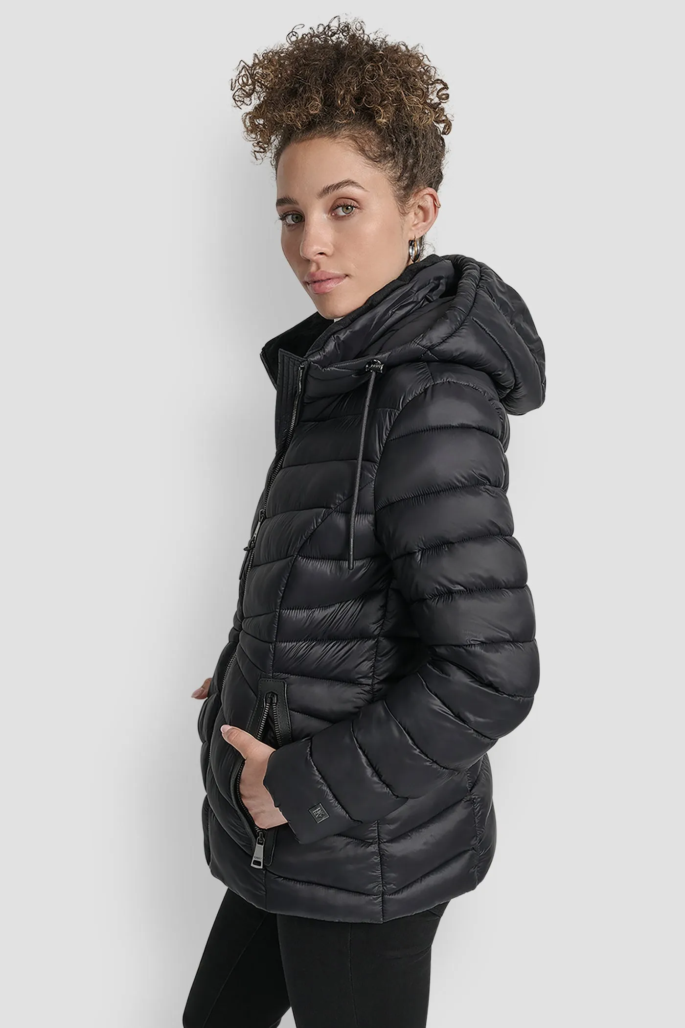 SHORT HOODED PUFFER JACKET sold by DKNY product image thumbnail 3