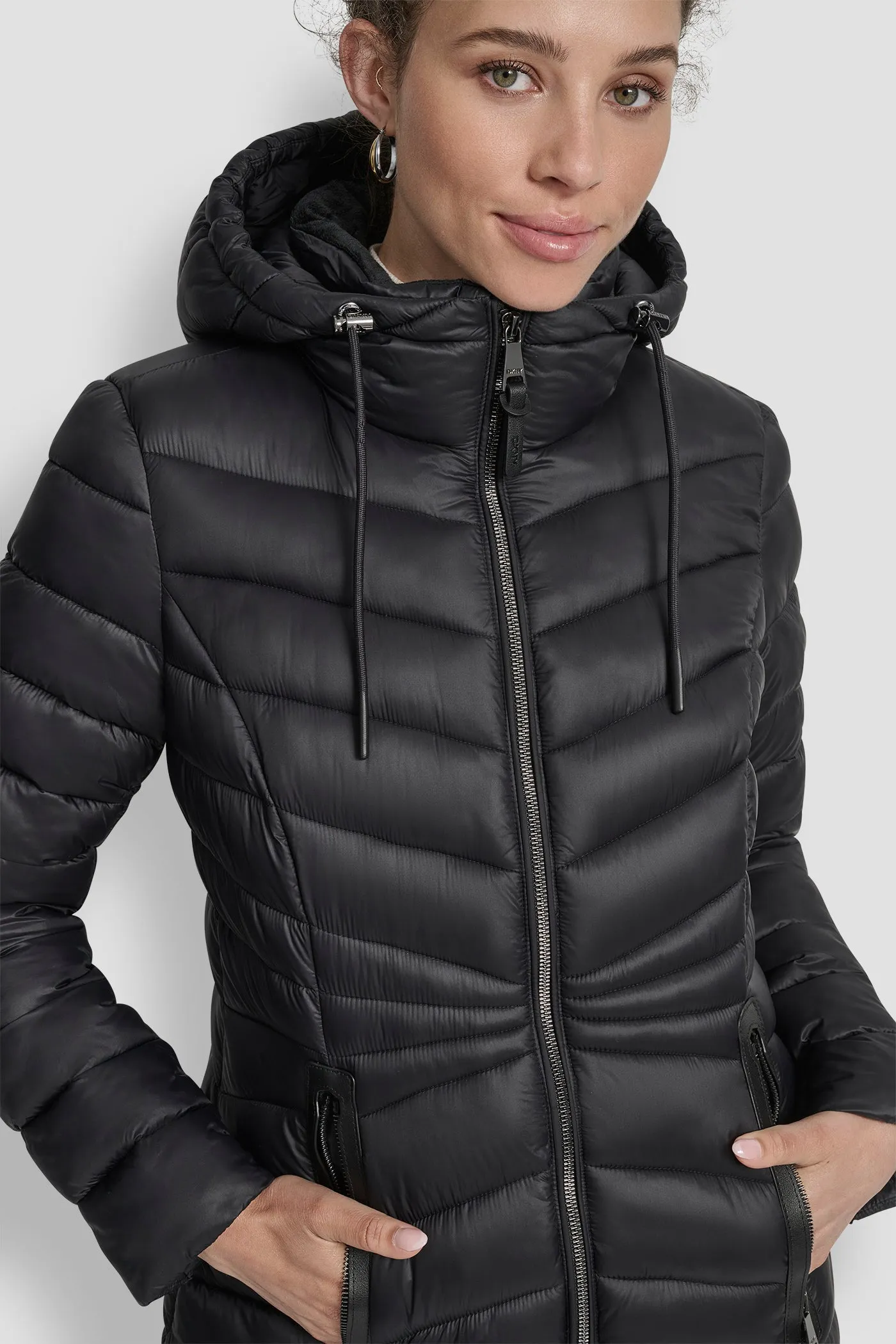 SHORT HOODED PUFFER JACKET sold by DKNY product image thumbnail 5