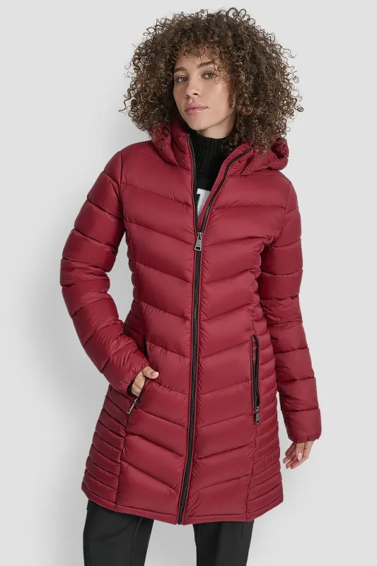 MIDI PUFFER JACKET WITH SIDE POCKETS sold by DKNY