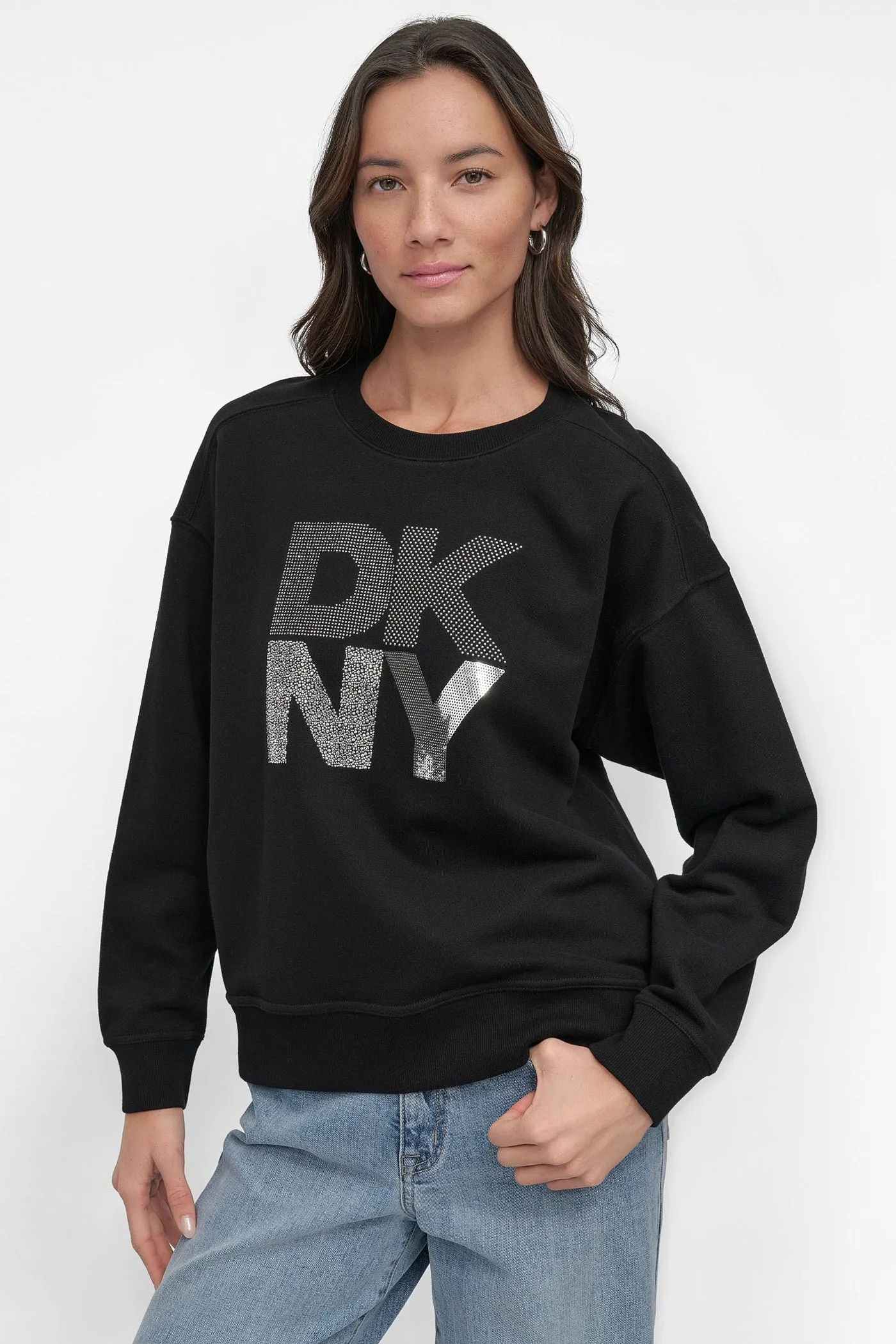 STACKED NY MIXED EMBELLISHED SWEATSHIRT sold by DKNY