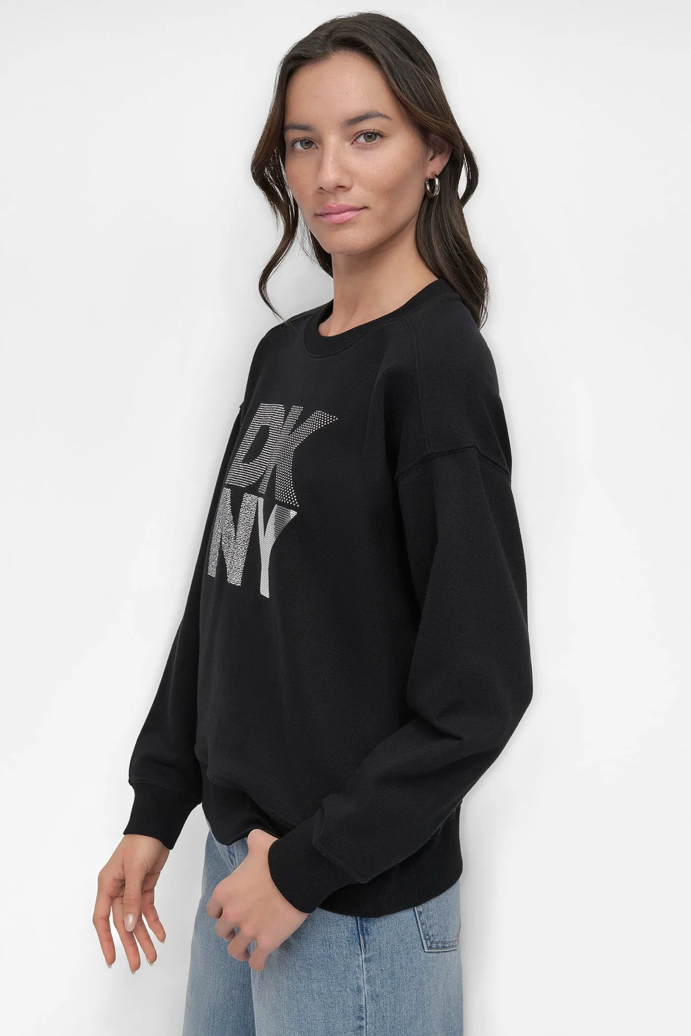 STACKED NY MIXED EMBELLISHED SWEATSHIRT sold by DKNY product image thumbnail 3