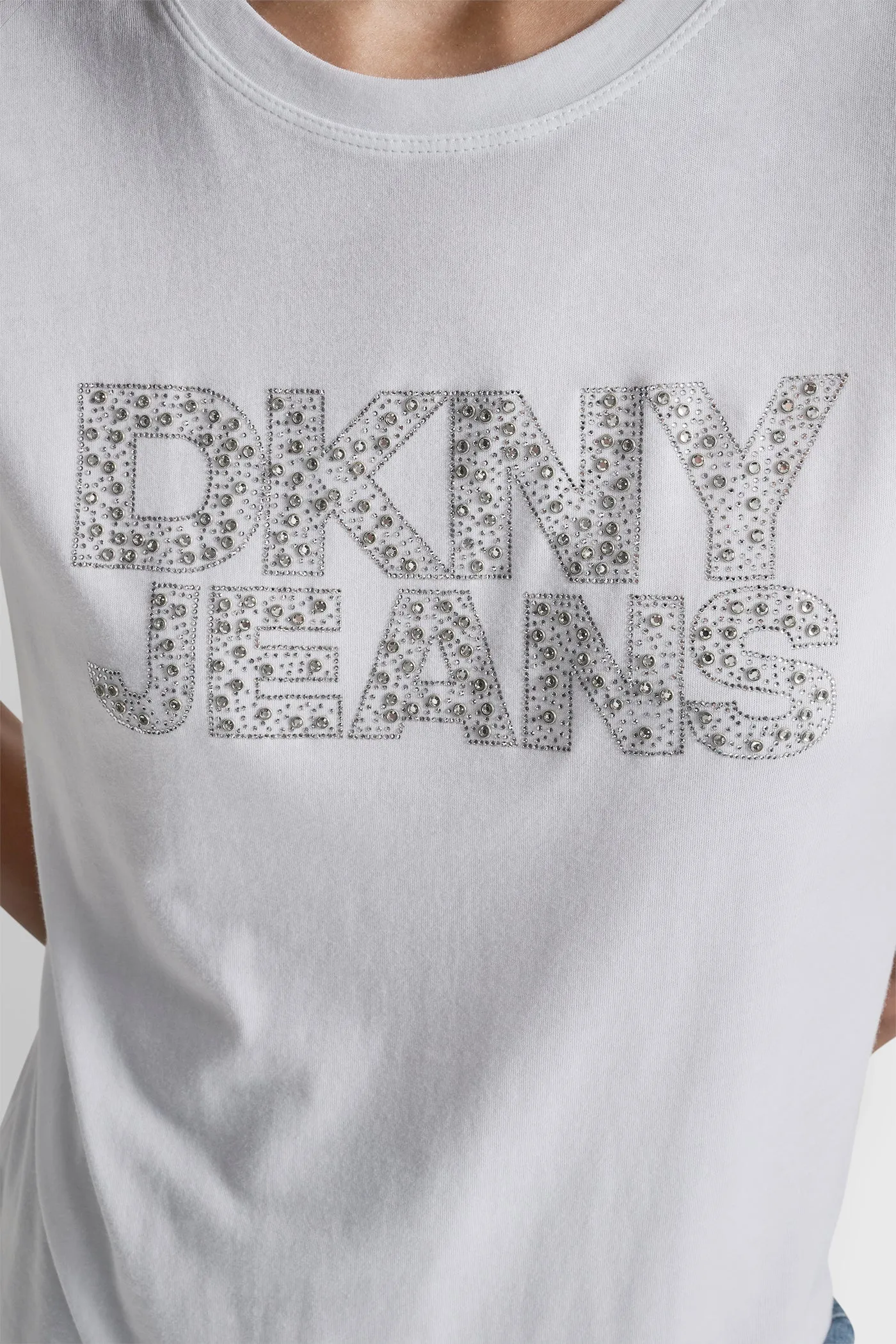 DKNY JEANS STACKED MINI RHINESTONE LOGO CREW NECK sold by DKNY product image thumbnail 4