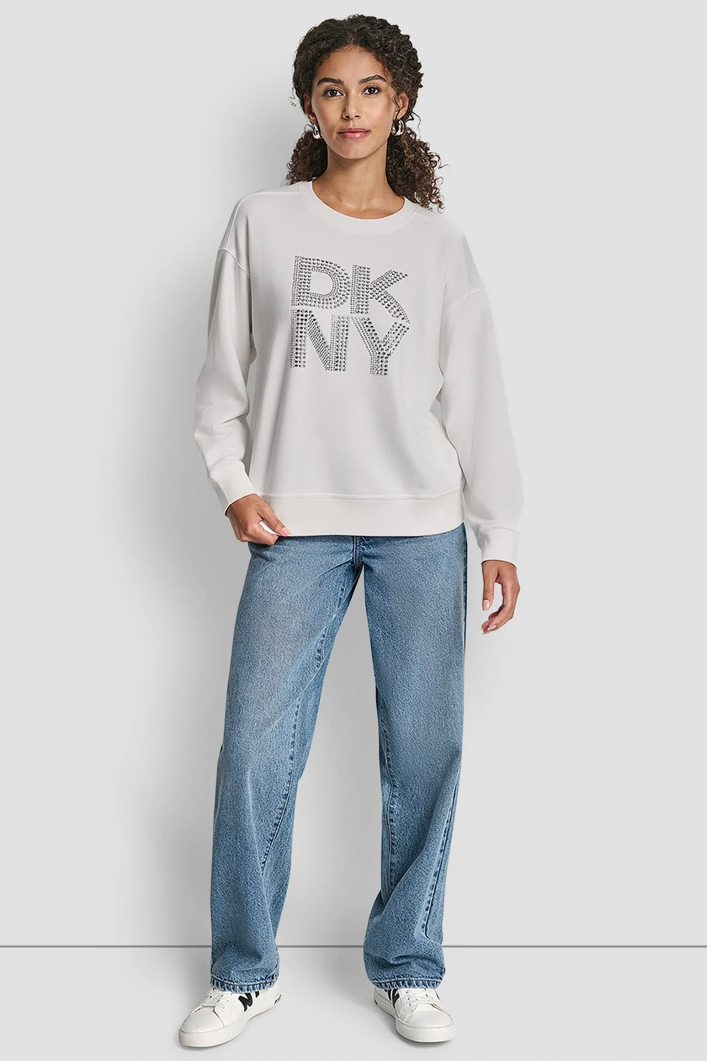 DKNY NEW YORK STACKED MIXED RHINESTONE LOGO SWEATSHIRT sold by DKNY product image thumbnail 5