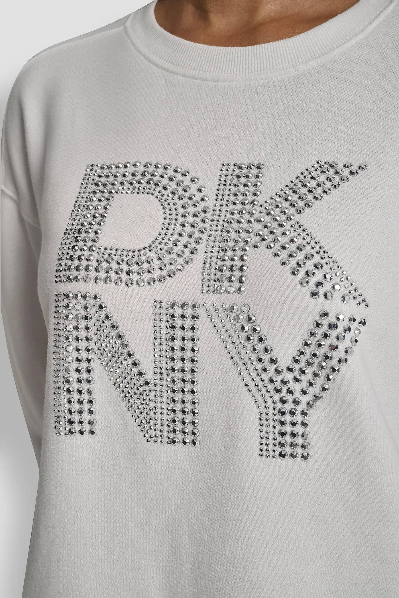 DKNY NEW YORK STACKED MIXED RHINESTONE LOGO SWEATSHIRT sold by DKNY product image thumbnail 4