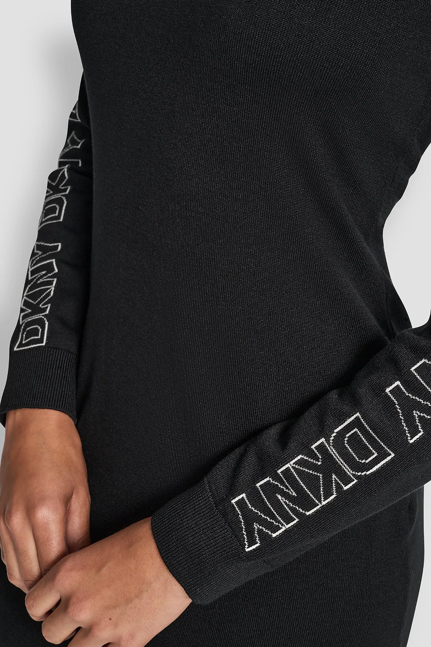 LONG SLEEVE KNIT LOGO DRESS sold by DKNY product image thumbnail 4