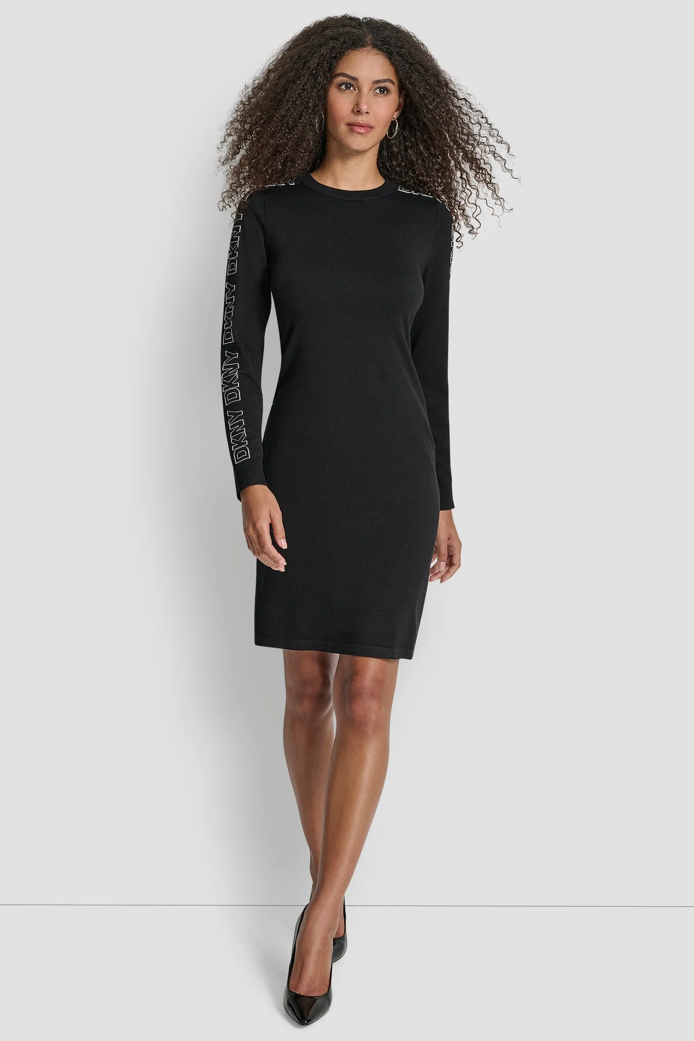 LONG SLEEVE KNIT LOGO DRESS sold by DKNY product image thumbnail 5