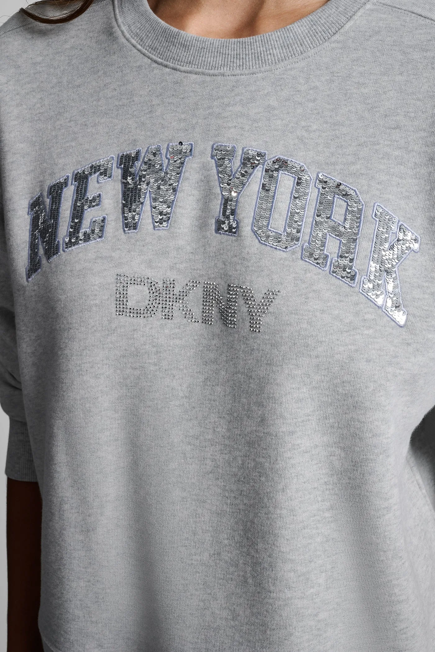 RHINESTONE STUD LOGO CREW NECK SWEATSHIRT sold by DKNY product image thumbnail 5