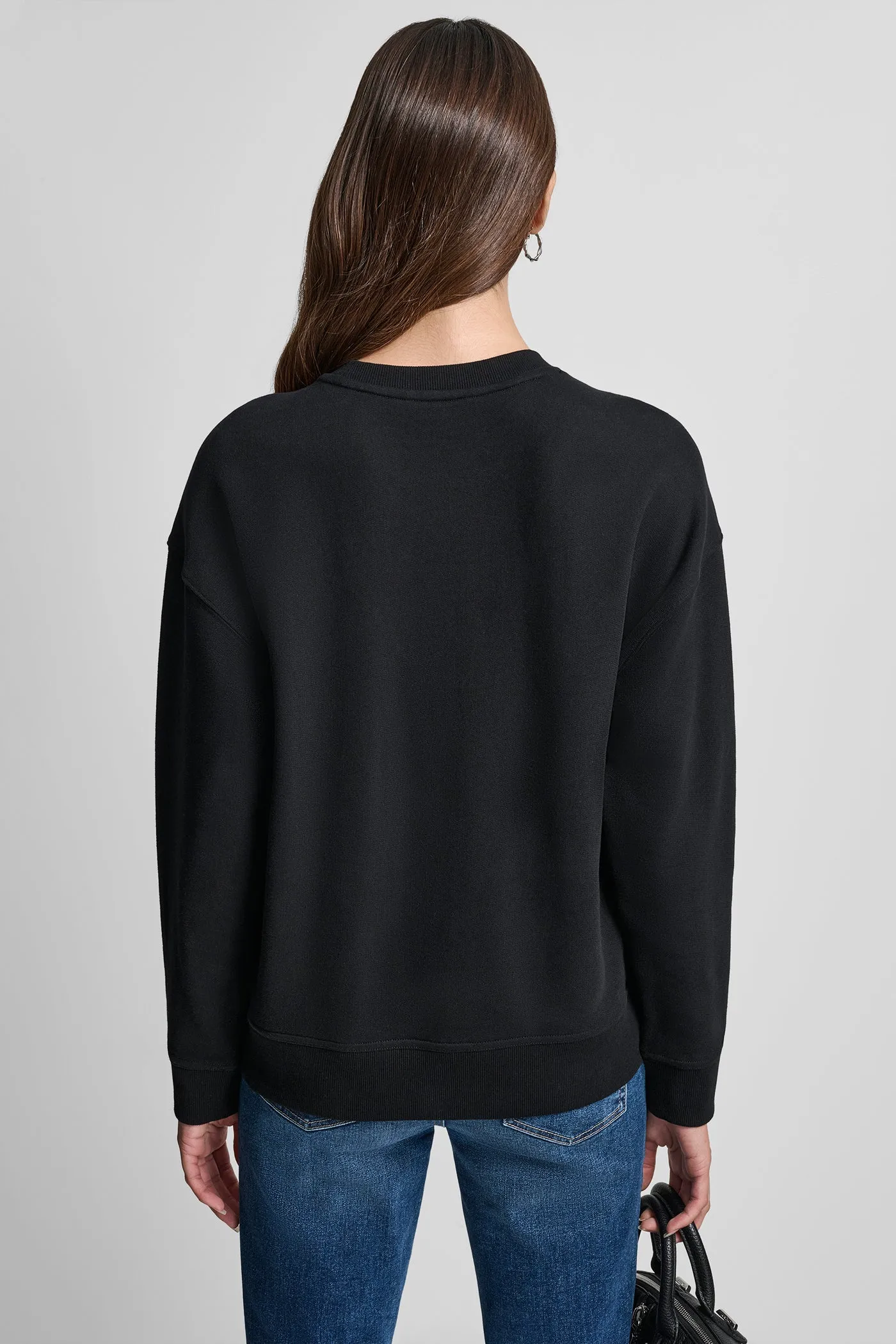 RHINESTONE STUD LOGO CREW NECK SWEATSHIRT sold by DKNY product image thumbnail 2