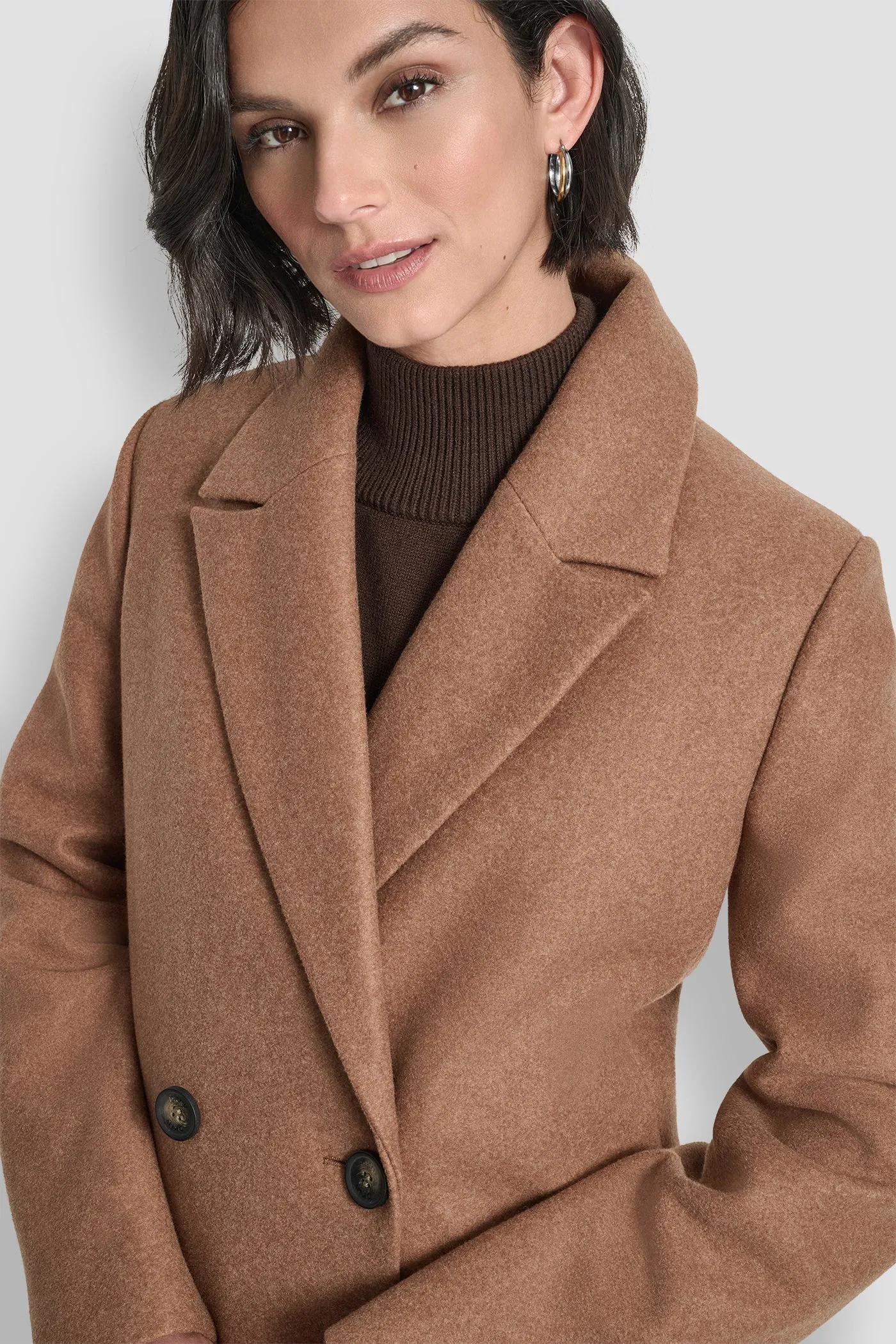 DOUBLE BREASTED FAUX WOOL COAT sold by DKNY product image thumbnail 5