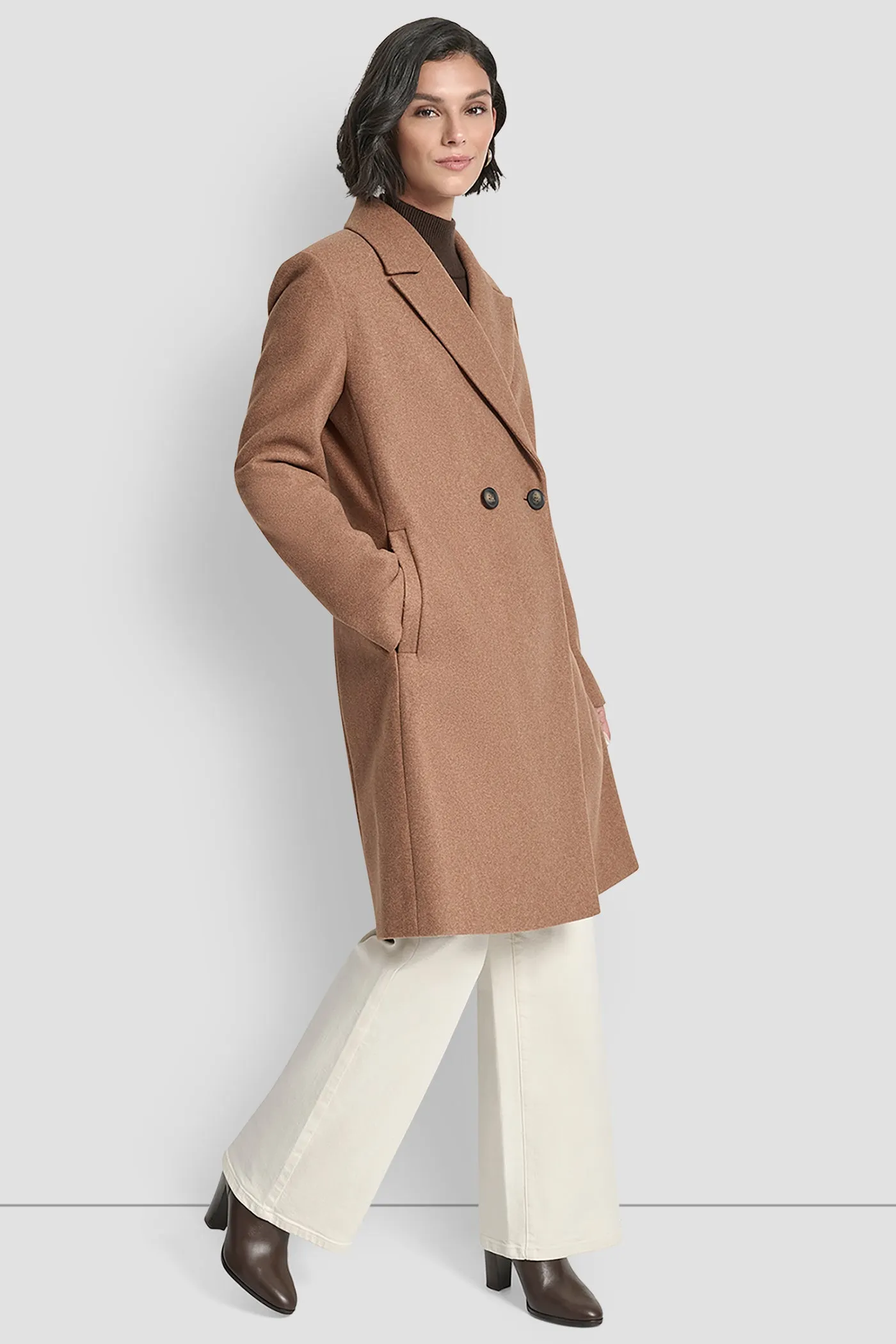 DOUBLE BREASTED FAUX WOOL COAT sold by DKNY product image thumbnail 3