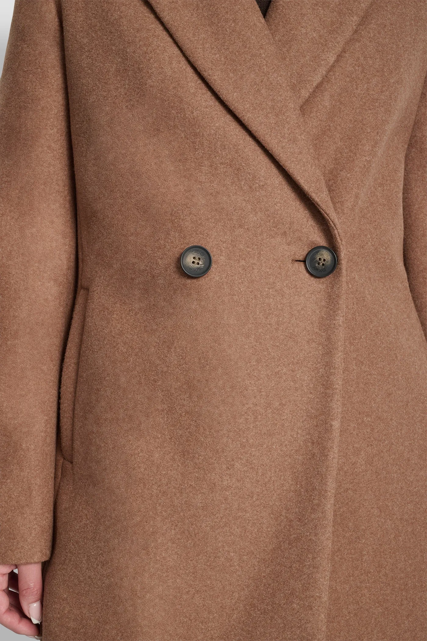 DOUBLE BREASTED FAUX WOOL COAT sold by DKNY product image thumbnail 4