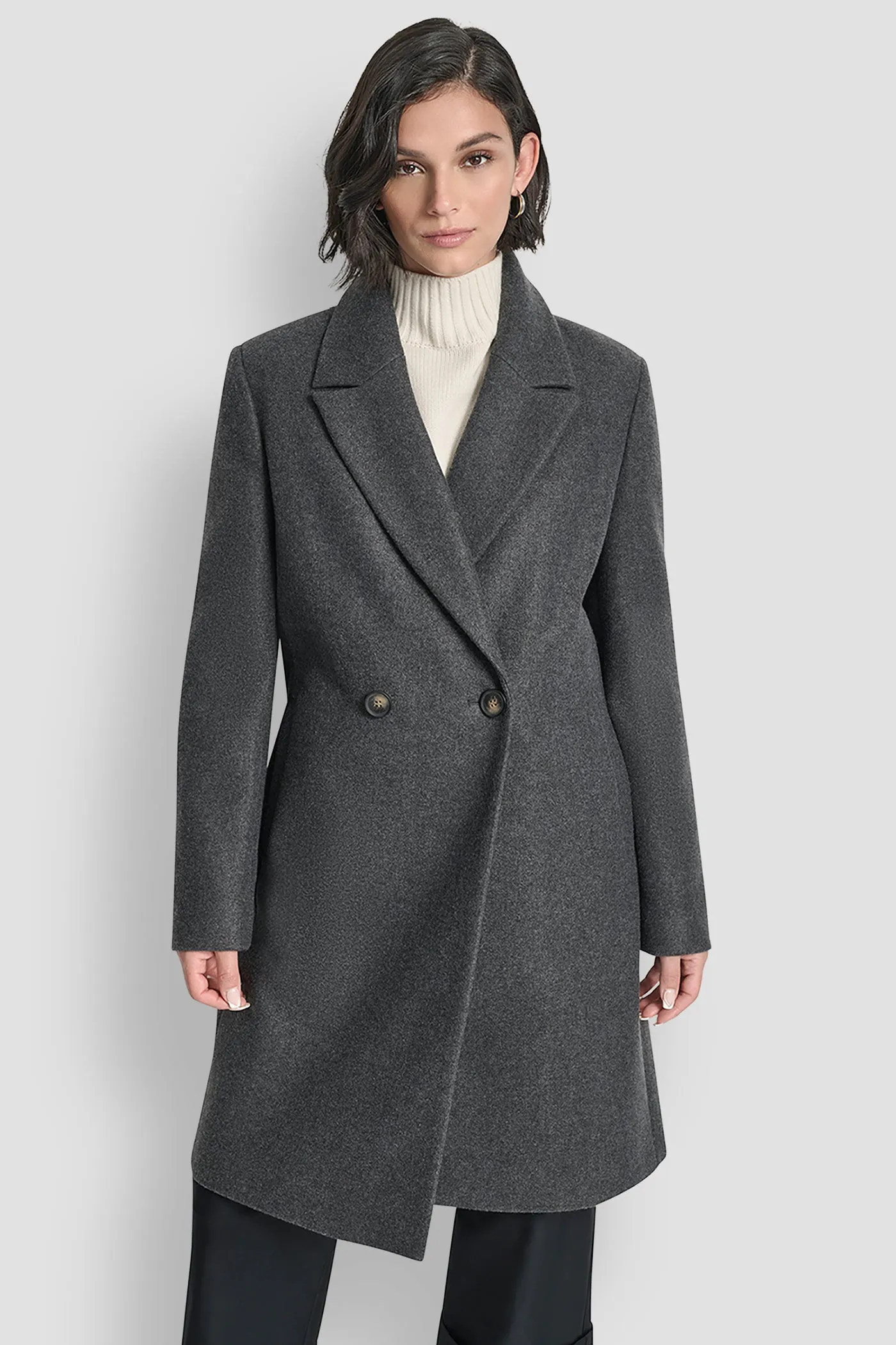 DOUBLE BREASTED FAUX WOOL COAT sold by DKNY product image thumbnail 5