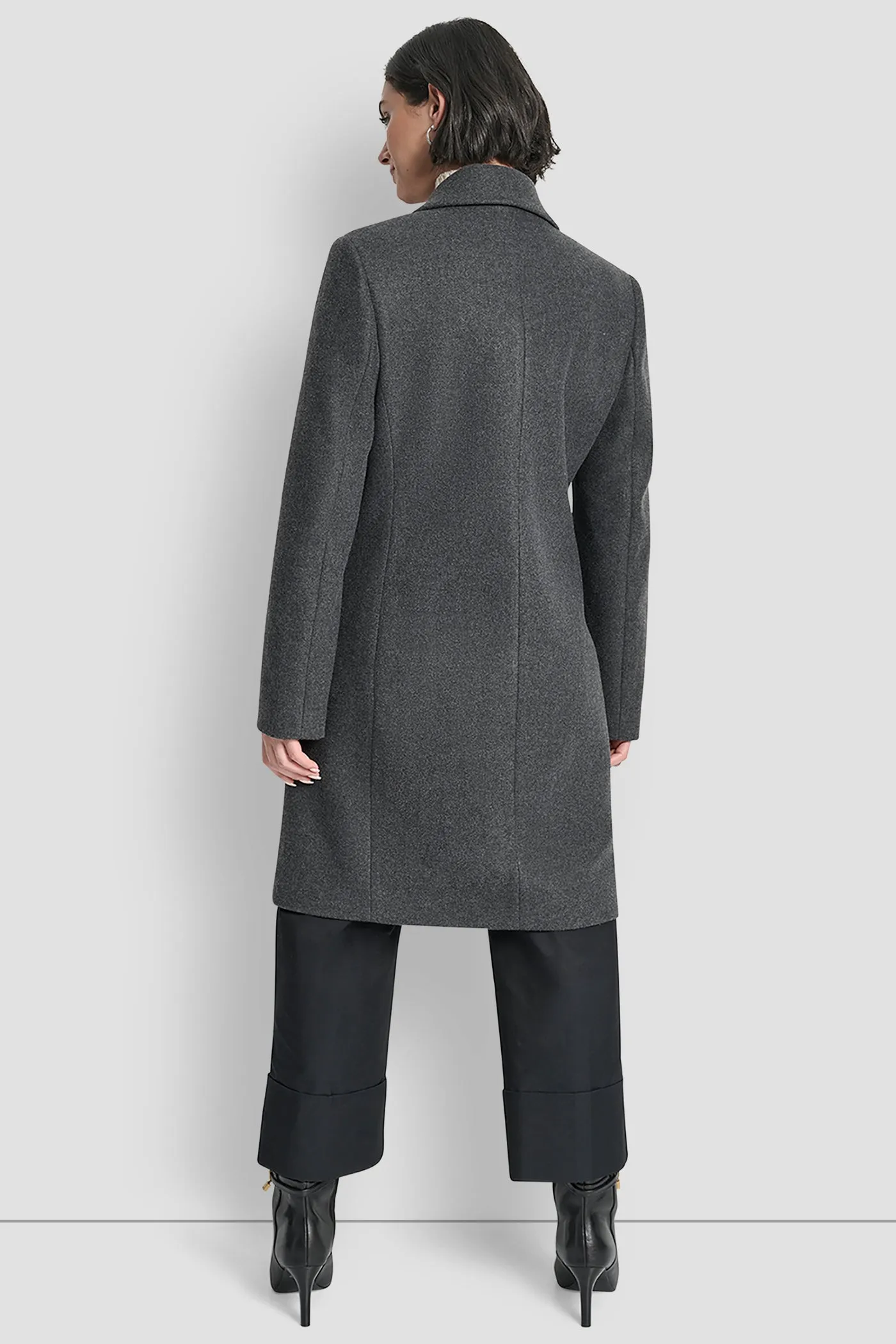 DOUBLE BREASTED FAUX WOOL COAT sold by DKNY product image thumbnail 2