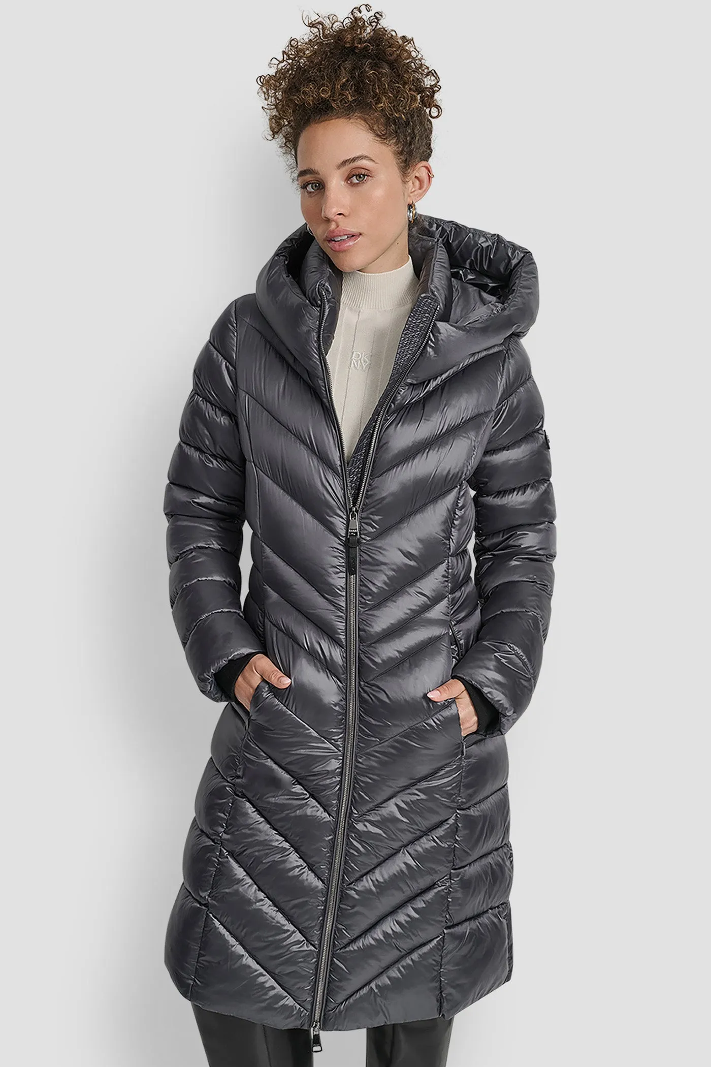 FULL LENGTH HOODED PUFFER sold by DKNY