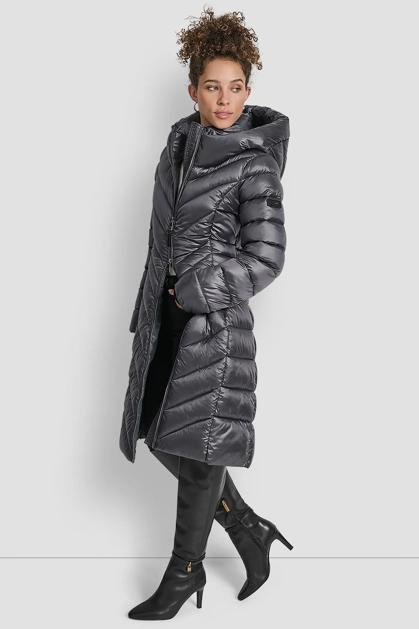 FULL LENGTH HOODED PUFFER sold by DKNY product image thumbnail 3