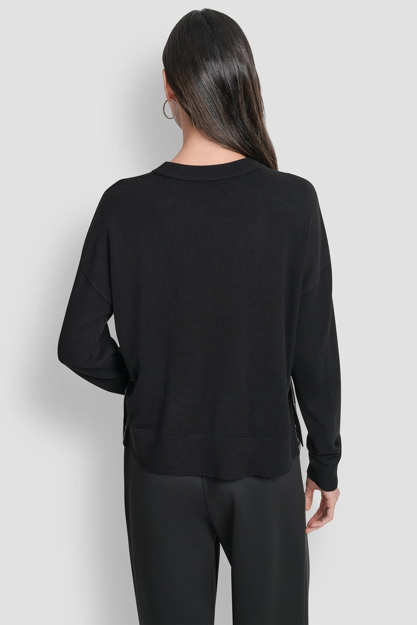 LONG SLEEVE LOGO TAPE LUREX SWEATER sold by DKNY product image thumbnail 2
