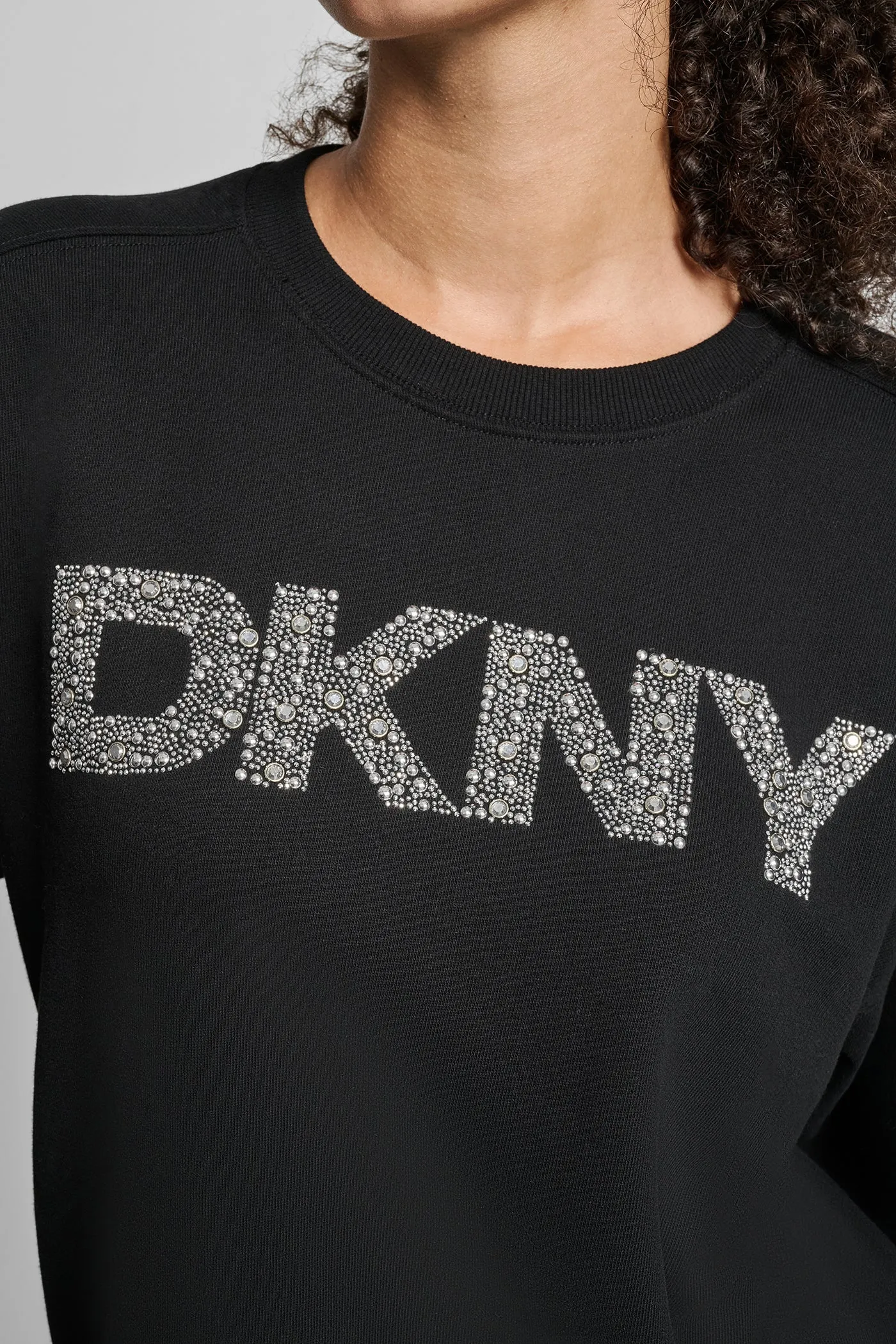 DKNY RHINESTONE STUD LOGO CREW NECK SWEATSHIRT sold by DKNY product image thumbnail 3