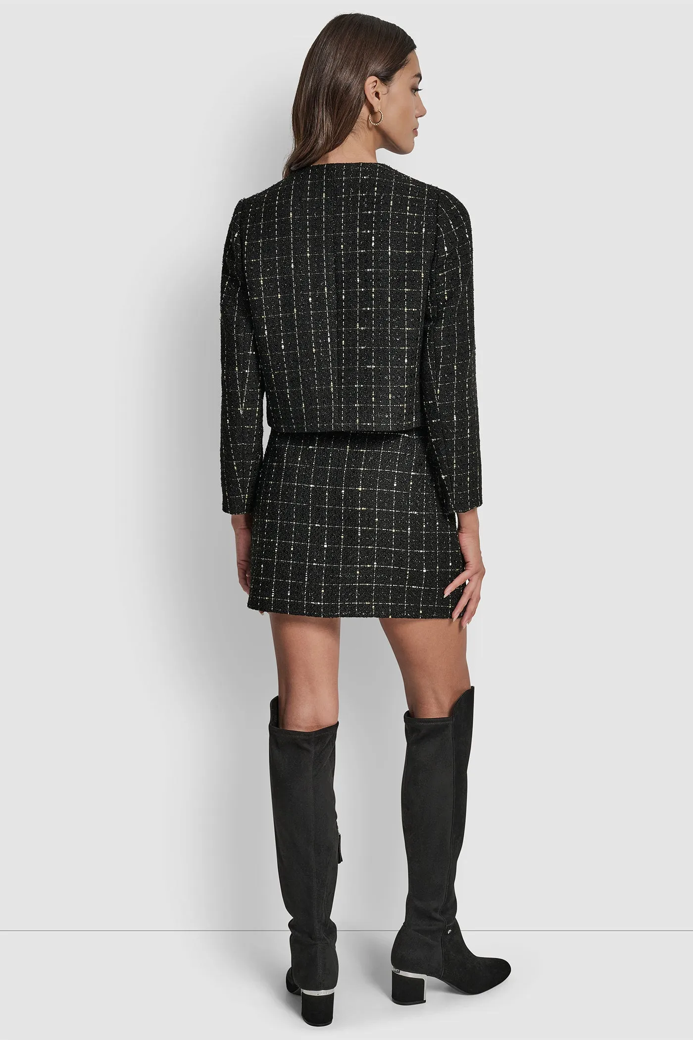 CROPPED BOUCLE TWEED JACKET sold by DKNY product image thumbnail 2