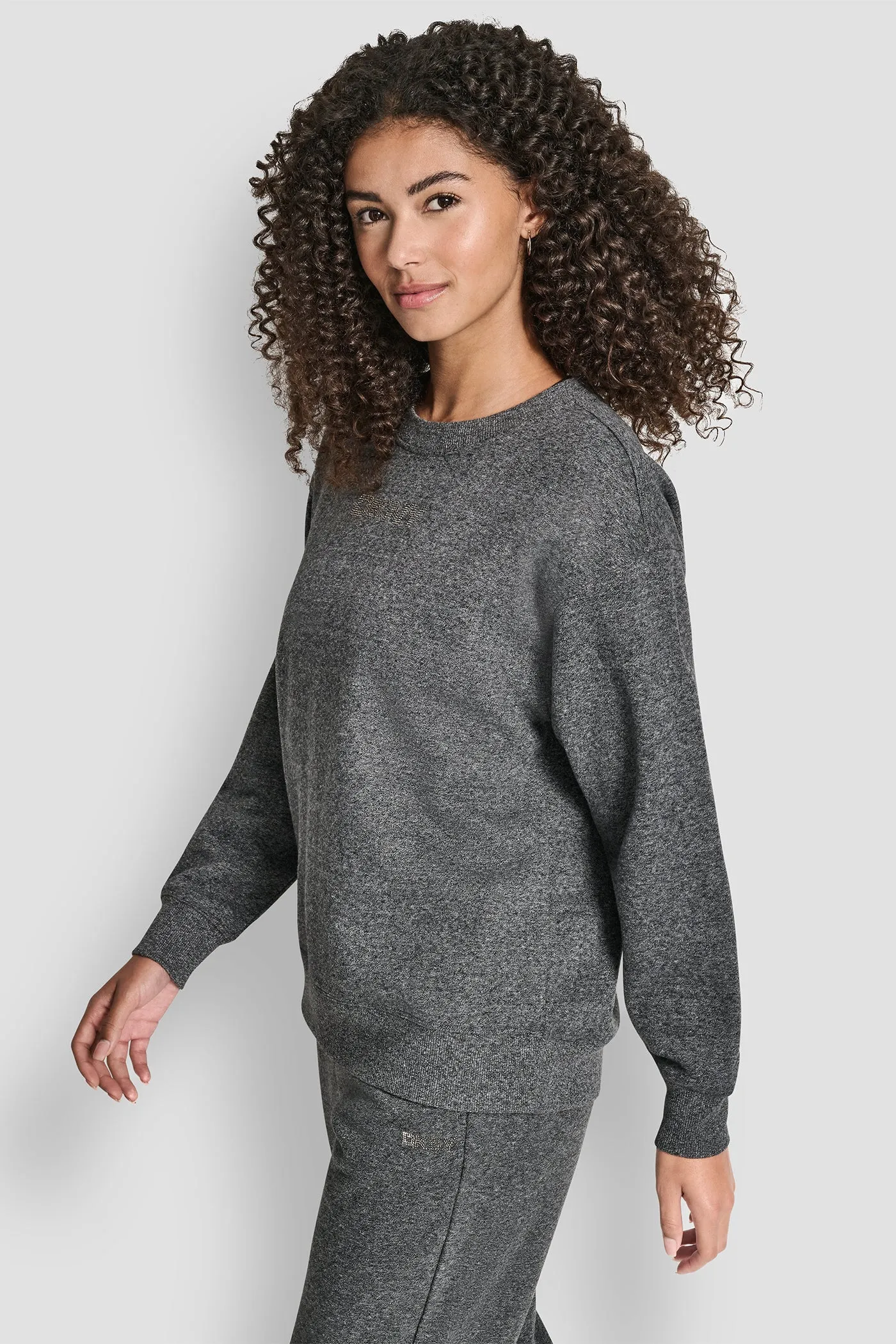 RHINESTONE LOGO NOLITA CREW NECK SWEATSHIRT sold by DKNY product image thumbnail 3