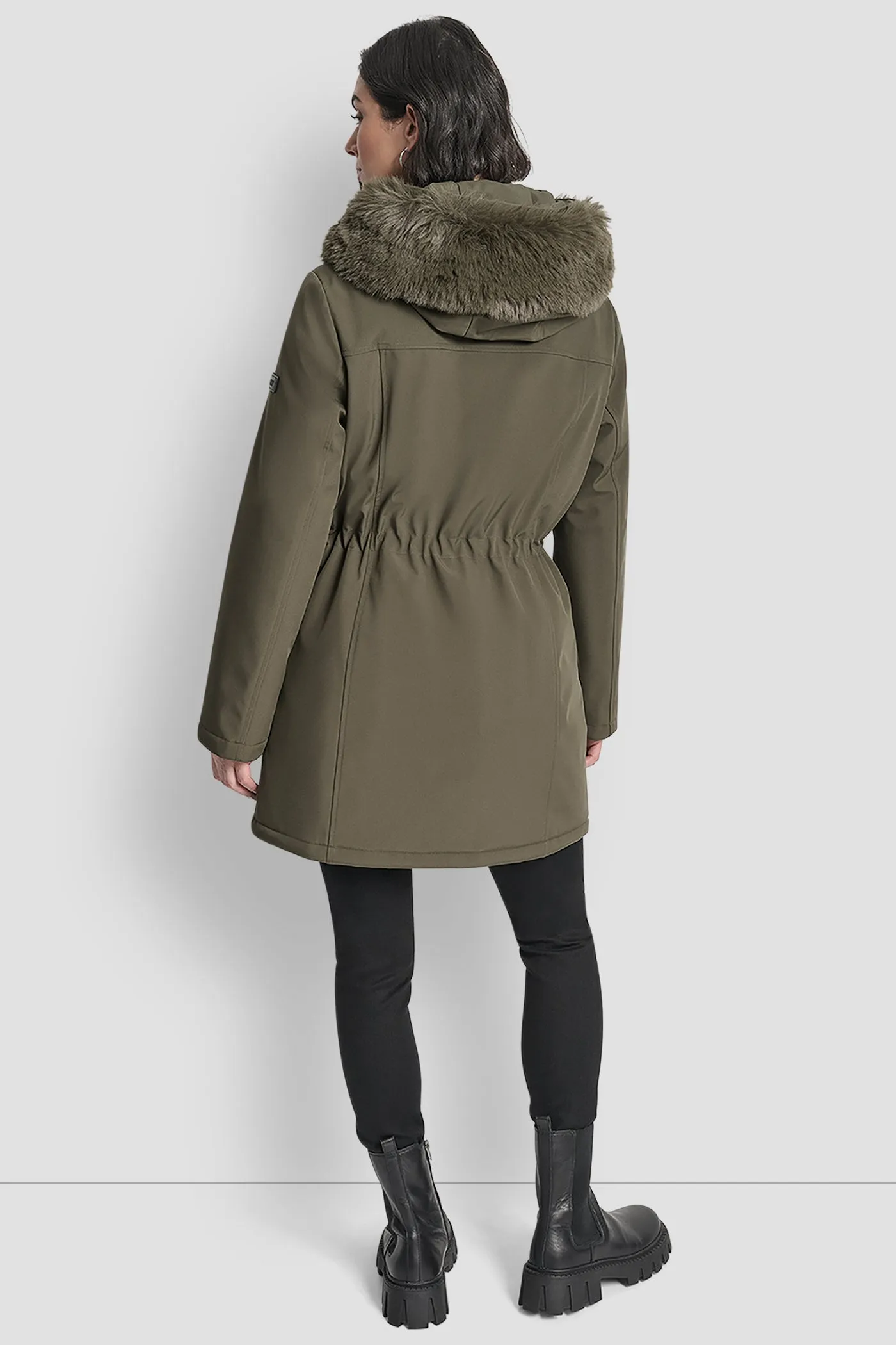 FAUX FUR TRIM HOODED ANONRAK WAIST COAT sold by DKNY product image thumbnail 2