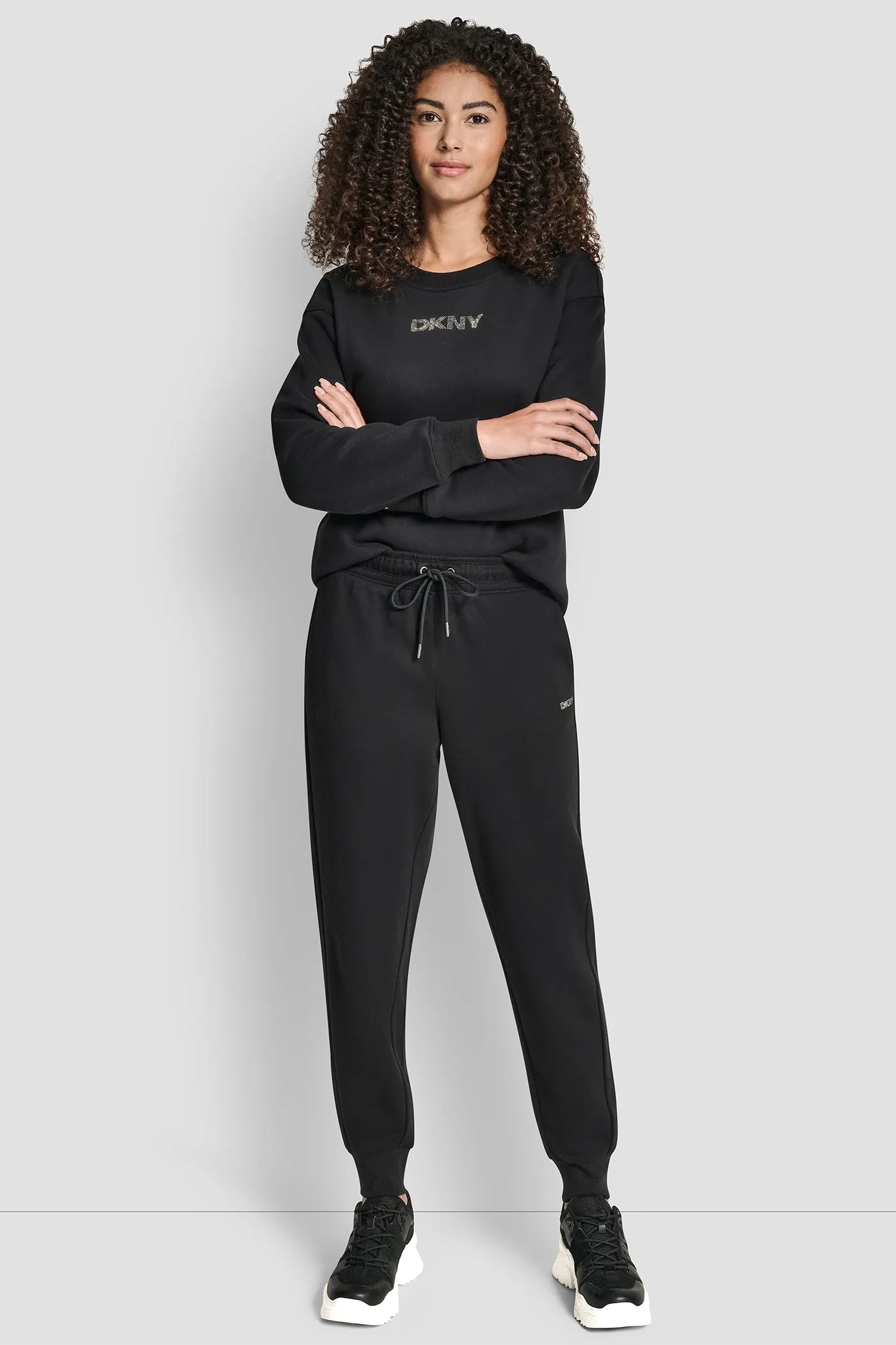 RHINESTONE LOGO CUFFED JOGGER sold by DKNY product image thumbnail 5
