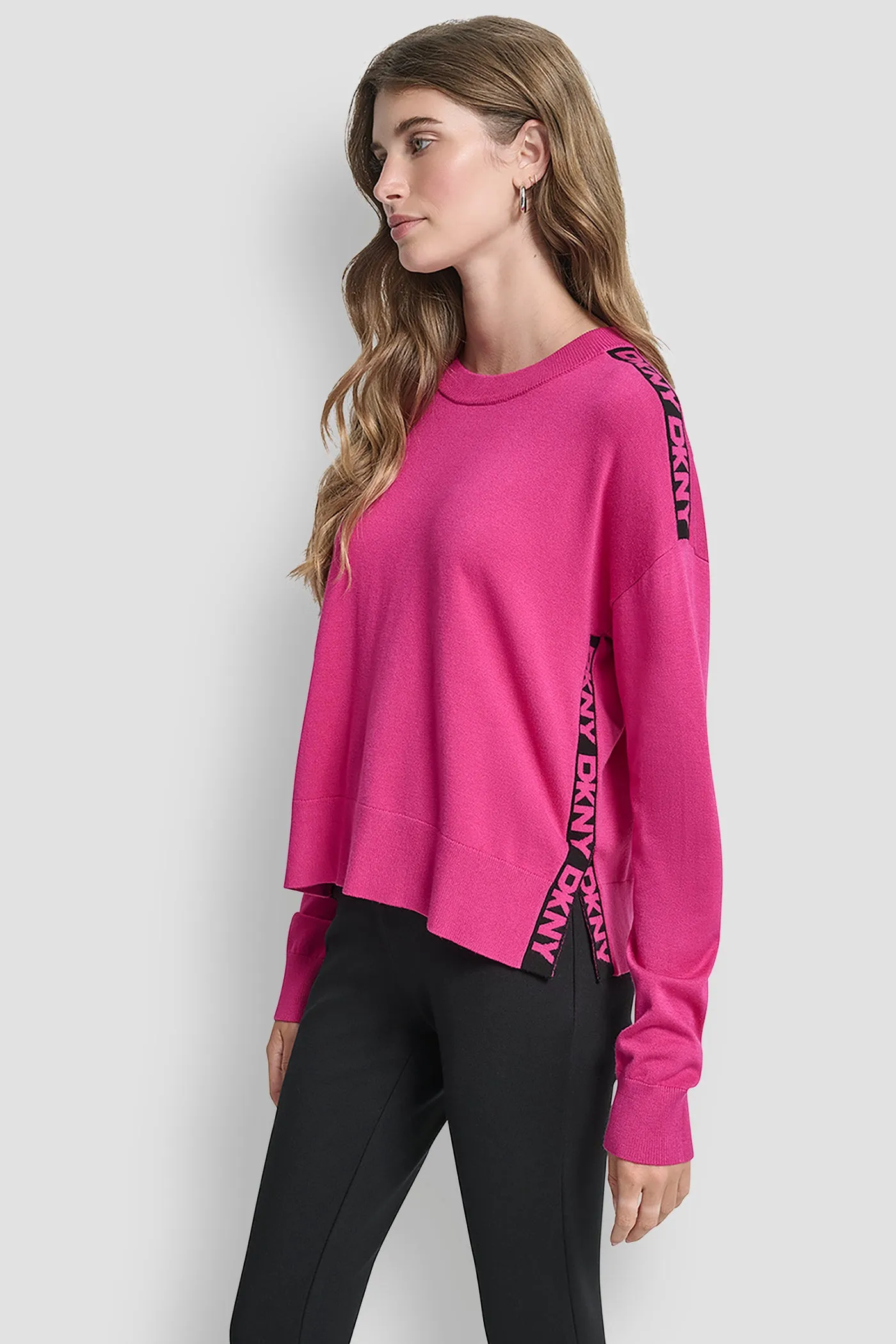 LONG SLEEVE LOGO TAPE SWEATER sold by DKNY product image thumbnail 5