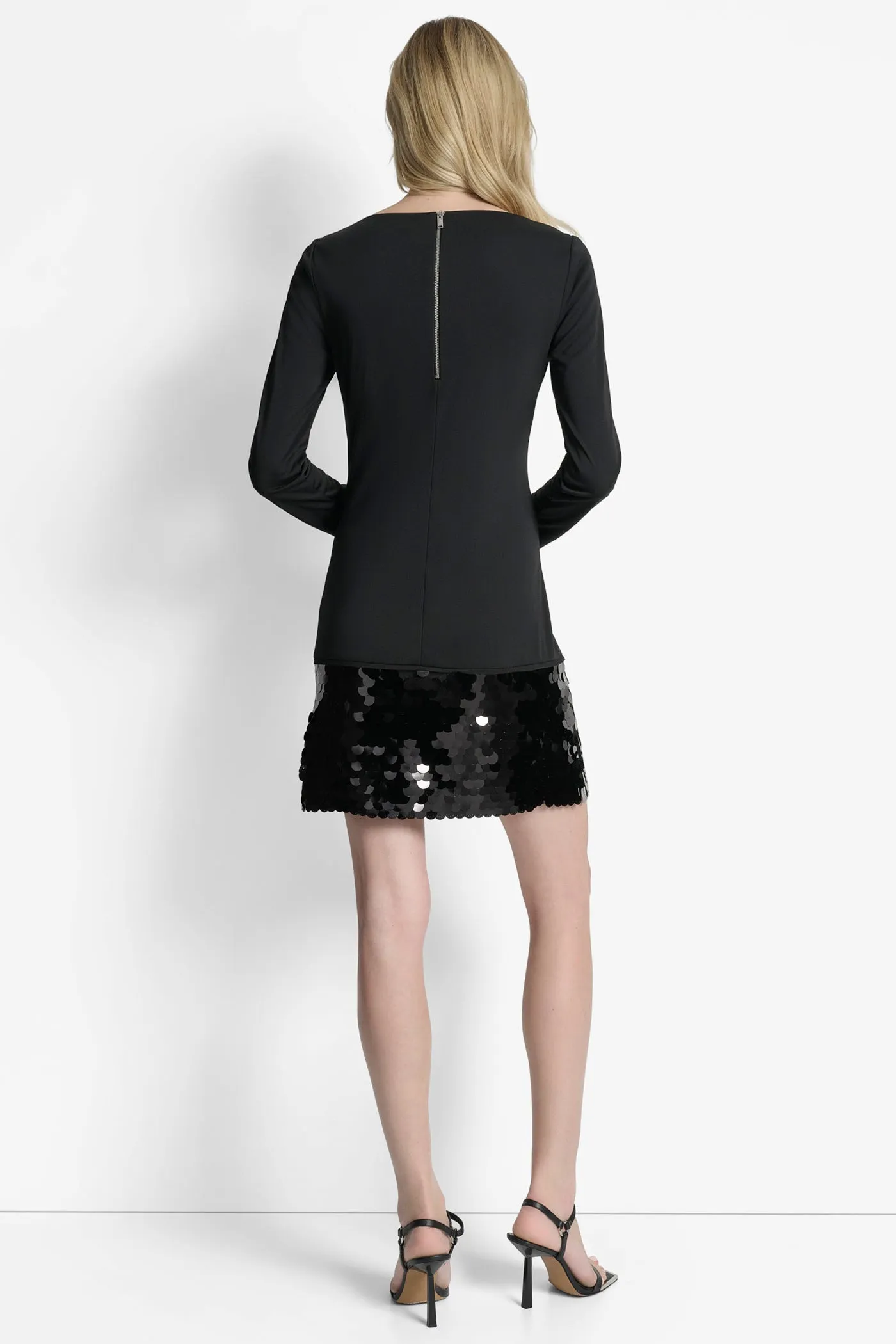 SLEEK BOAT NECK LONG SLEEVE DRESS sold by DKNY product image thumbnail 2