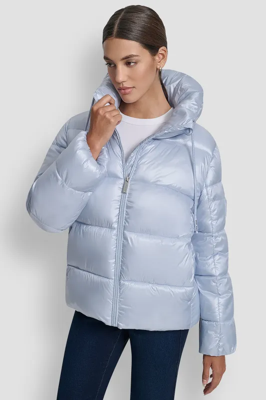 FUNNEL-NECK LIGHTWEIGHT PUFFER JACKET sold by DKNY