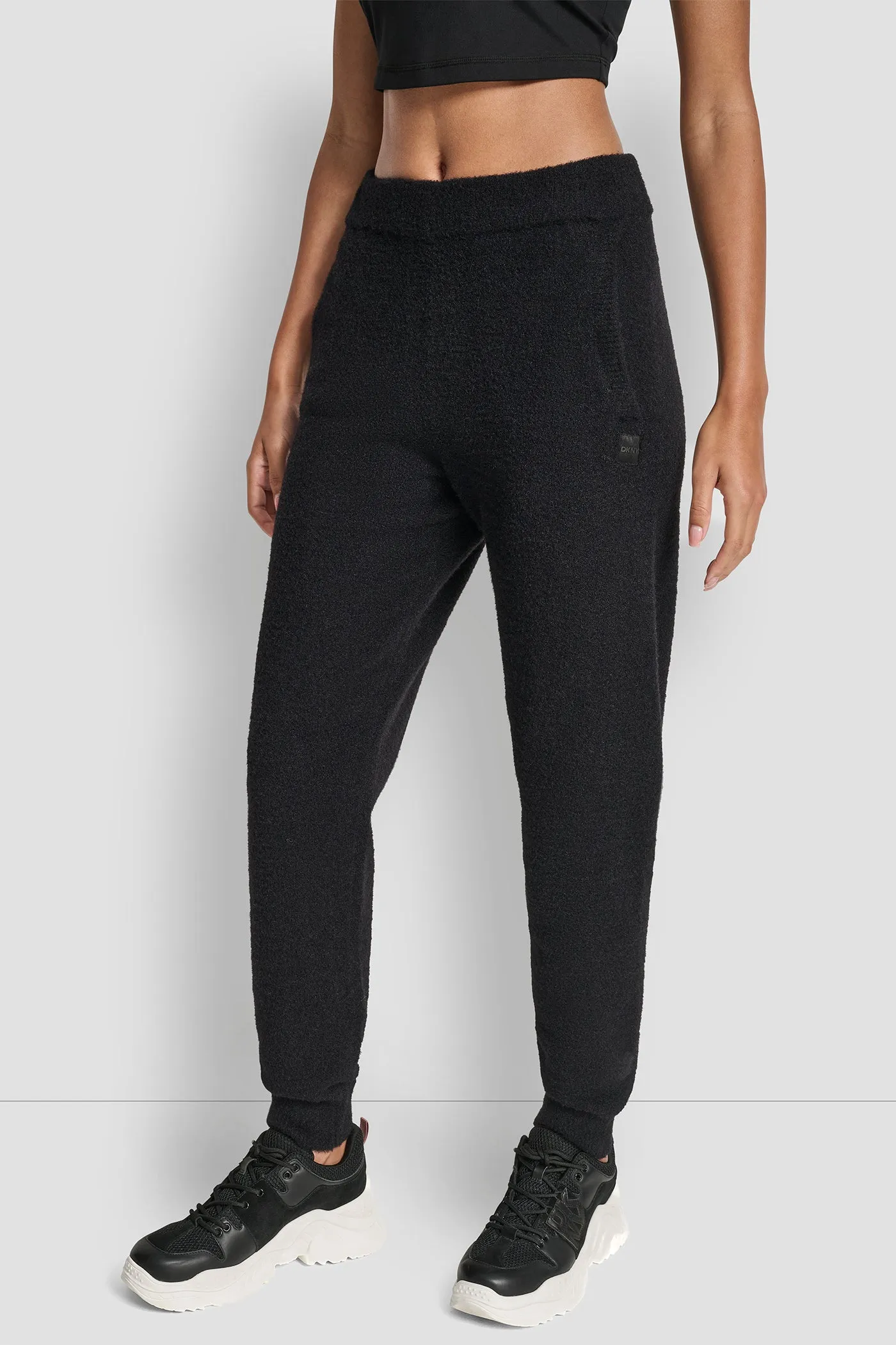 FEATHER YARN JOGGER WITH POCKETS AND TONAL LOGO sold by DKNY product image thumbnail 3