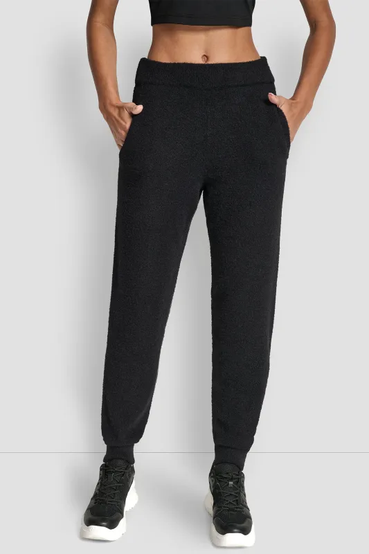 FEATHER YARN JOGGER WITH POCKETS AND TONAL LOGO sold by DKNY