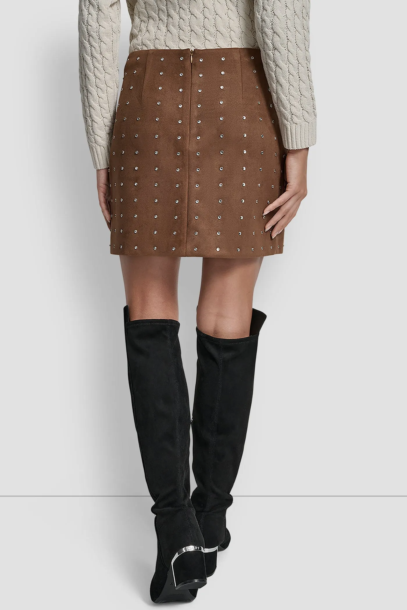 EMBELLISHED FAUX SUEDE MINI SKIRT sold by DKNY product image thumbnail 2