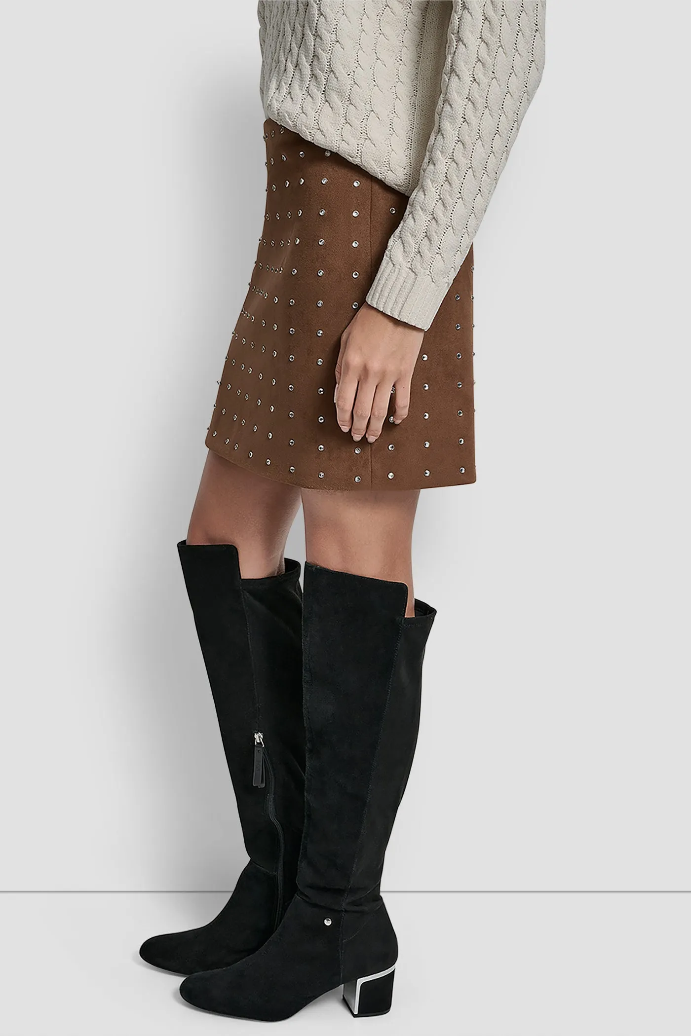 EMBELLISHED FAUX SUEDE MINI SKIRT sold by DKNY product image thumbnail 3