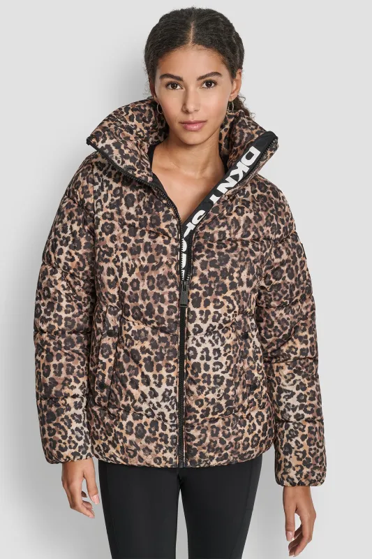 PRINTED QUILTED PUFFER JACKET sold by DKNY