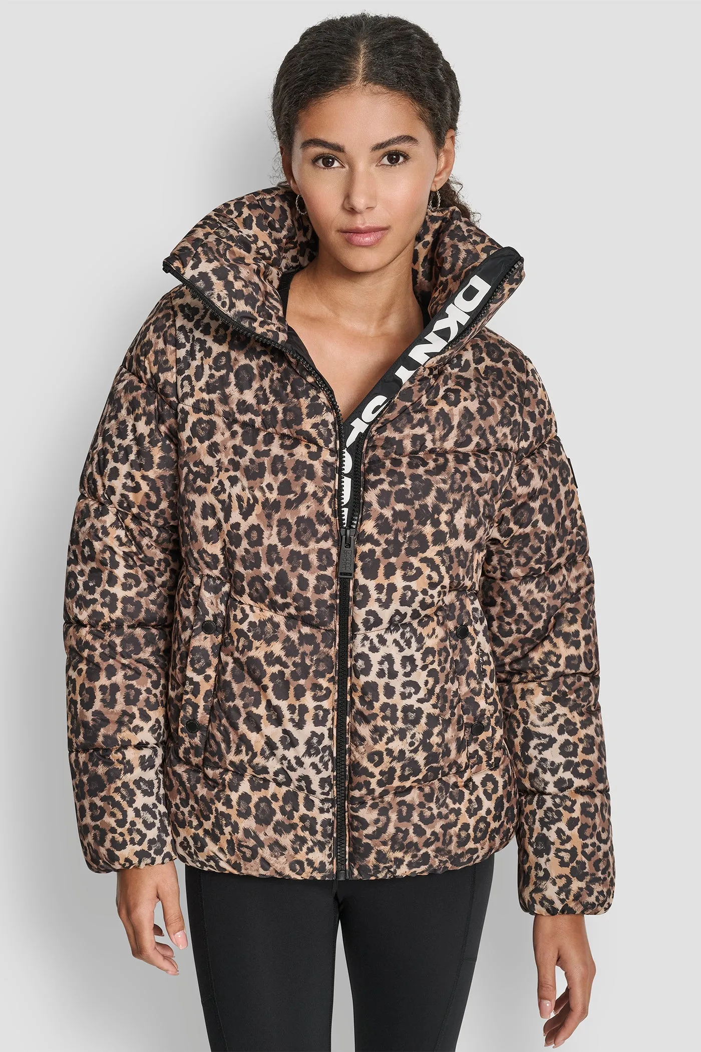 PRINTED QUILTED PUFFER JACKET sold by DKNY