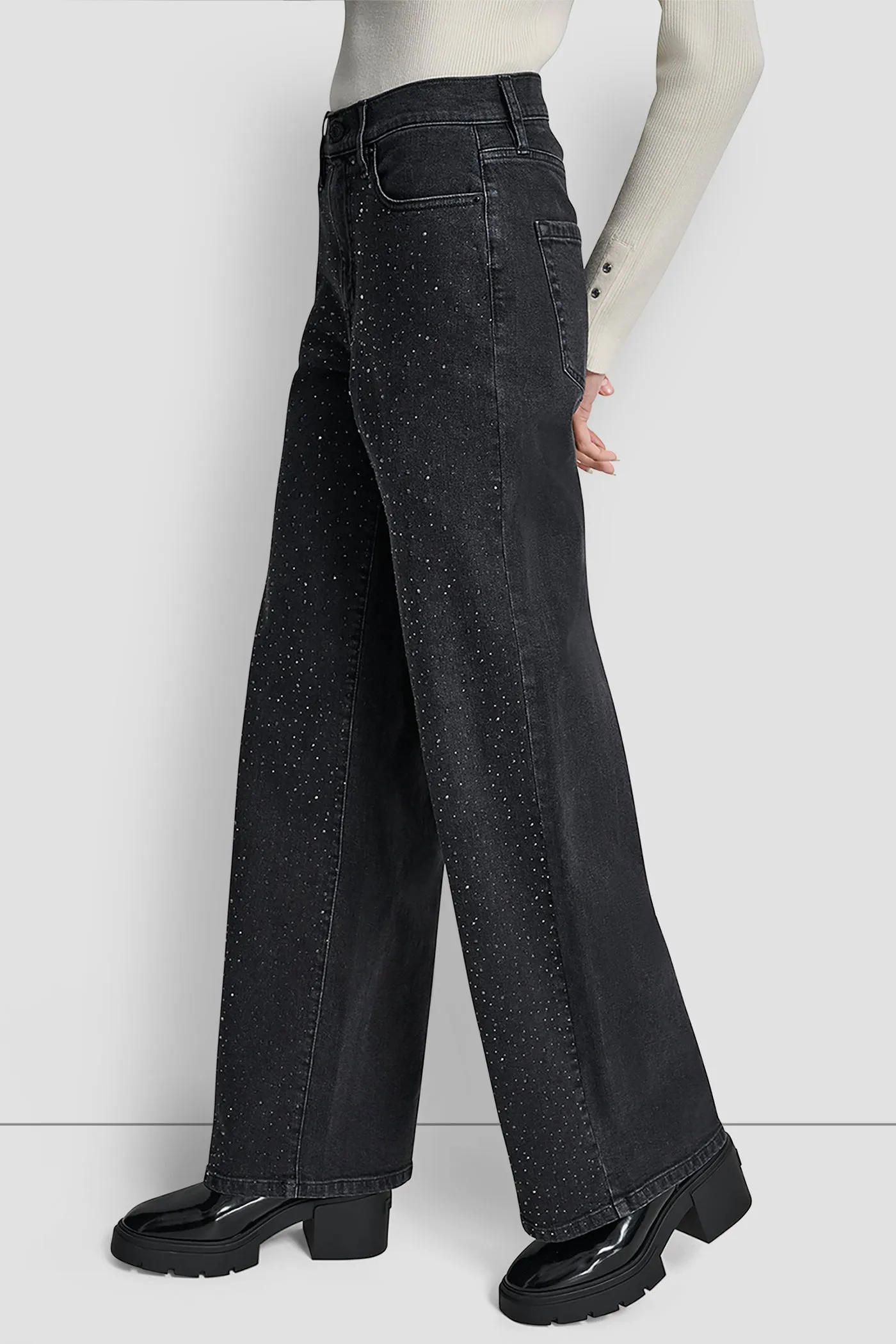 HIGH RISE WIDE LEG WITH RHINESTONE EMBELLISHMENT sold by DKNY product image thumbnail 3