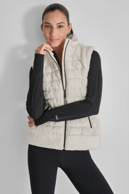MOCK-NECK PUFFER VEST made by DKNY