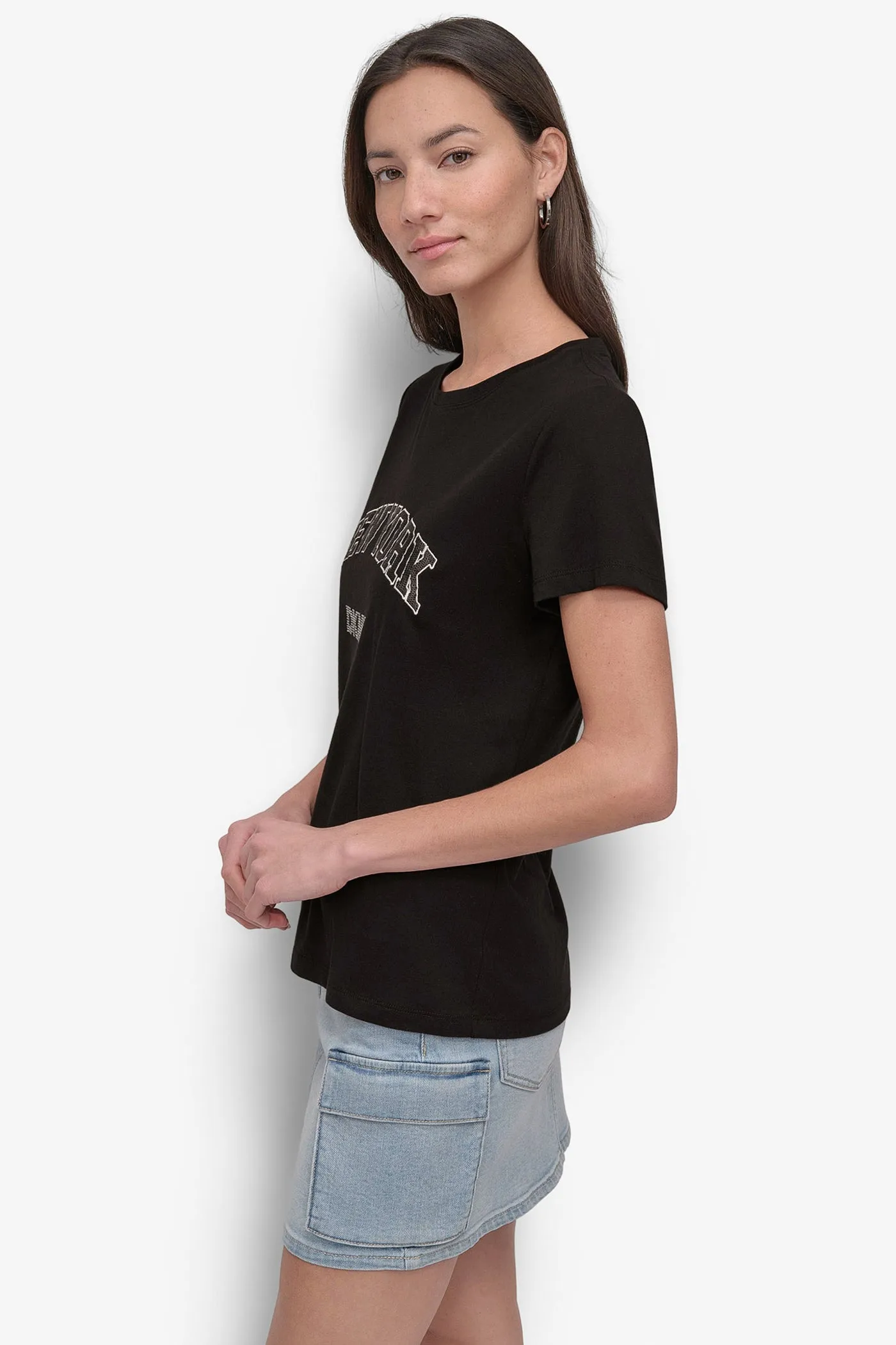 DKNY RHINESTONE STUD LOGO TEE sold by DKNY product image thumbnail 3