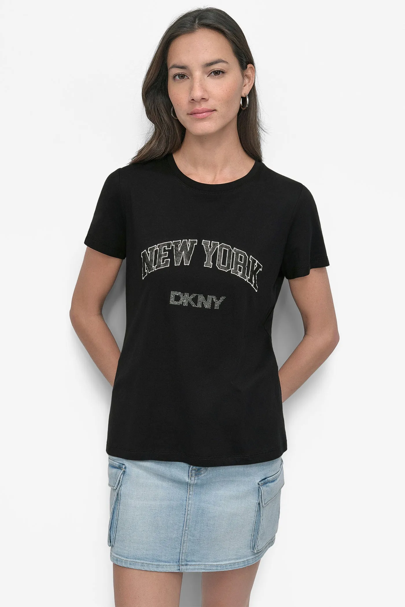 DKNY RHINESTONE STUD LOGO TEE sold by DKNY product image thumbnail 5