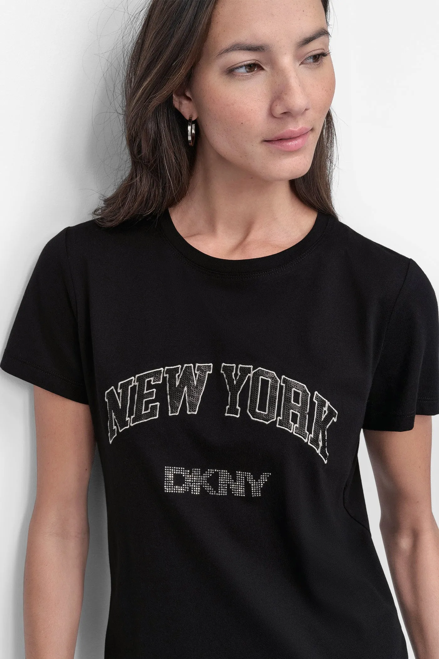 DKNY RHINESTONE STUD LOGO TEE sold by DKNY product image thumbnail 4
